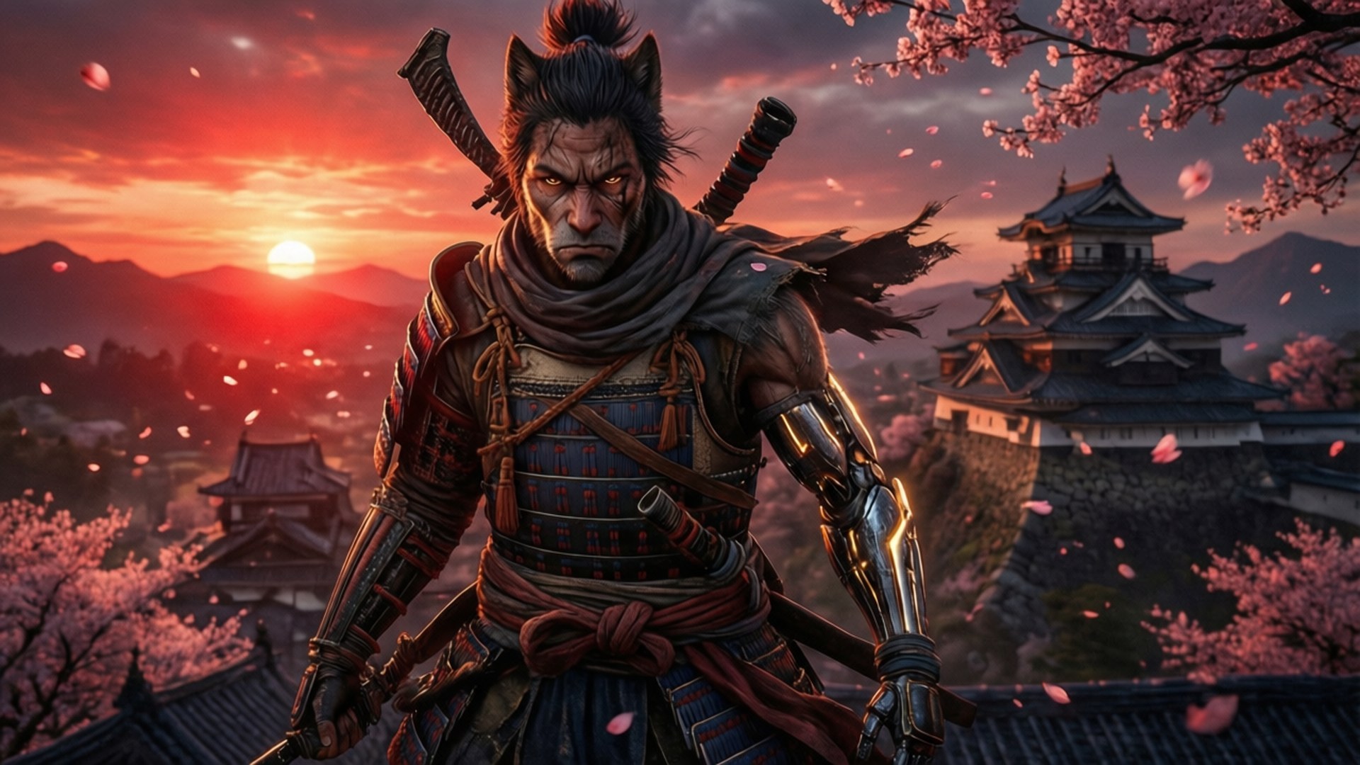 Lobo sa Kastilyo ng Ashina Wallpaper