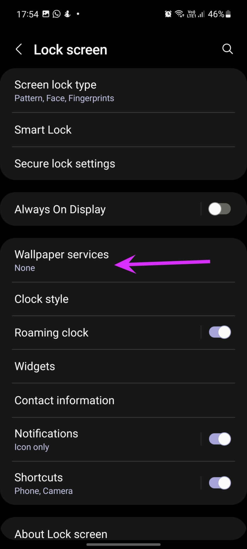 lock screen settings sa samsung galaxy s10e Wallpaper