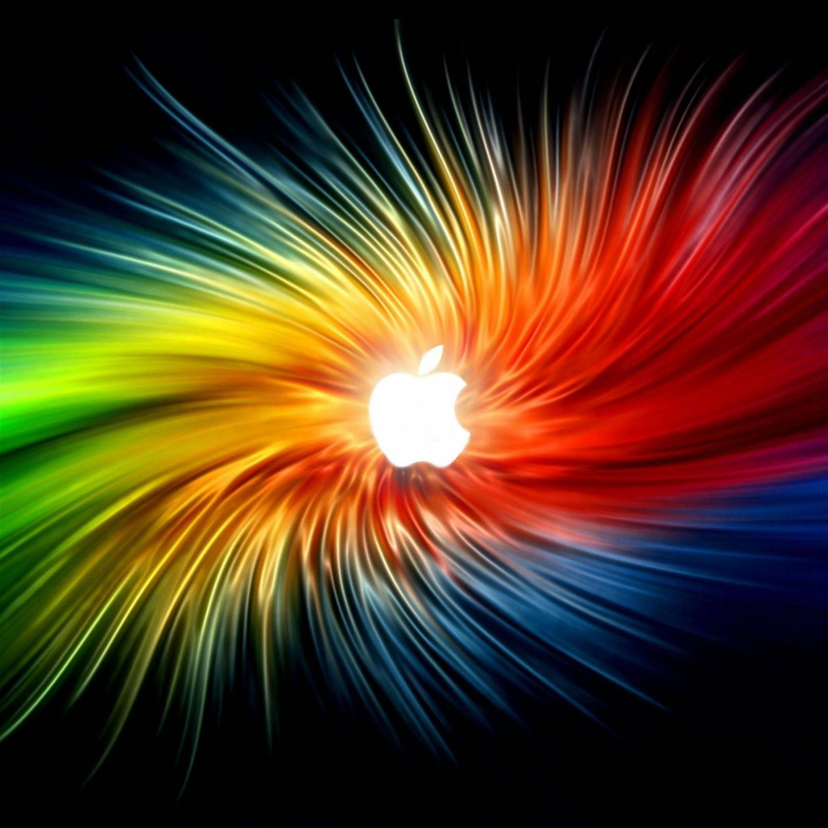 Logo ng Apple sa Makulay na Tela para sa iPad Pro Wallpaper