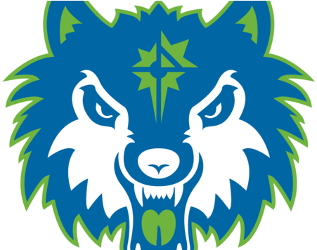 Logo ng Asul na Lobo na May Estilo Wallpaper