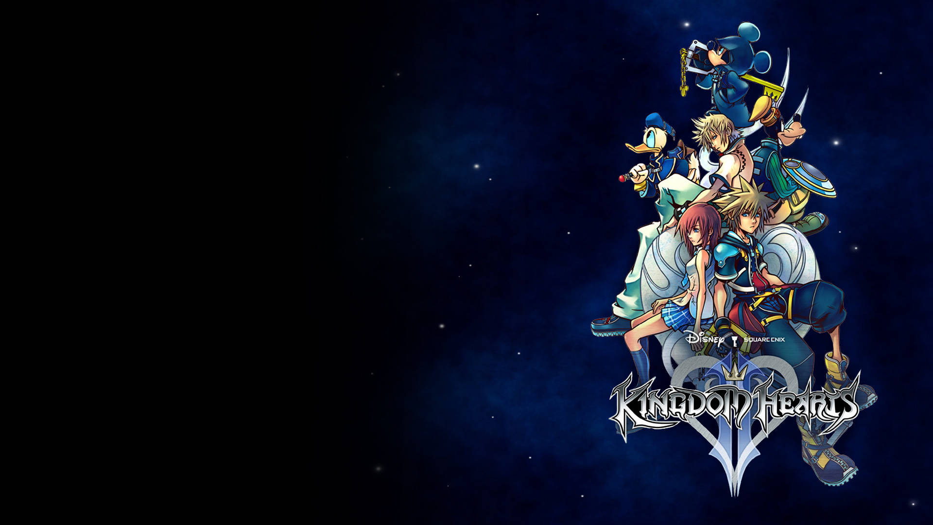 Logo ng Kingdom Hearts sa Madilim na Background Wallpaper