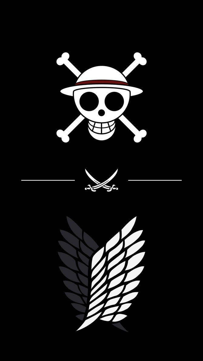 Logo ng One Piece at Attack on Titan Wallpaper