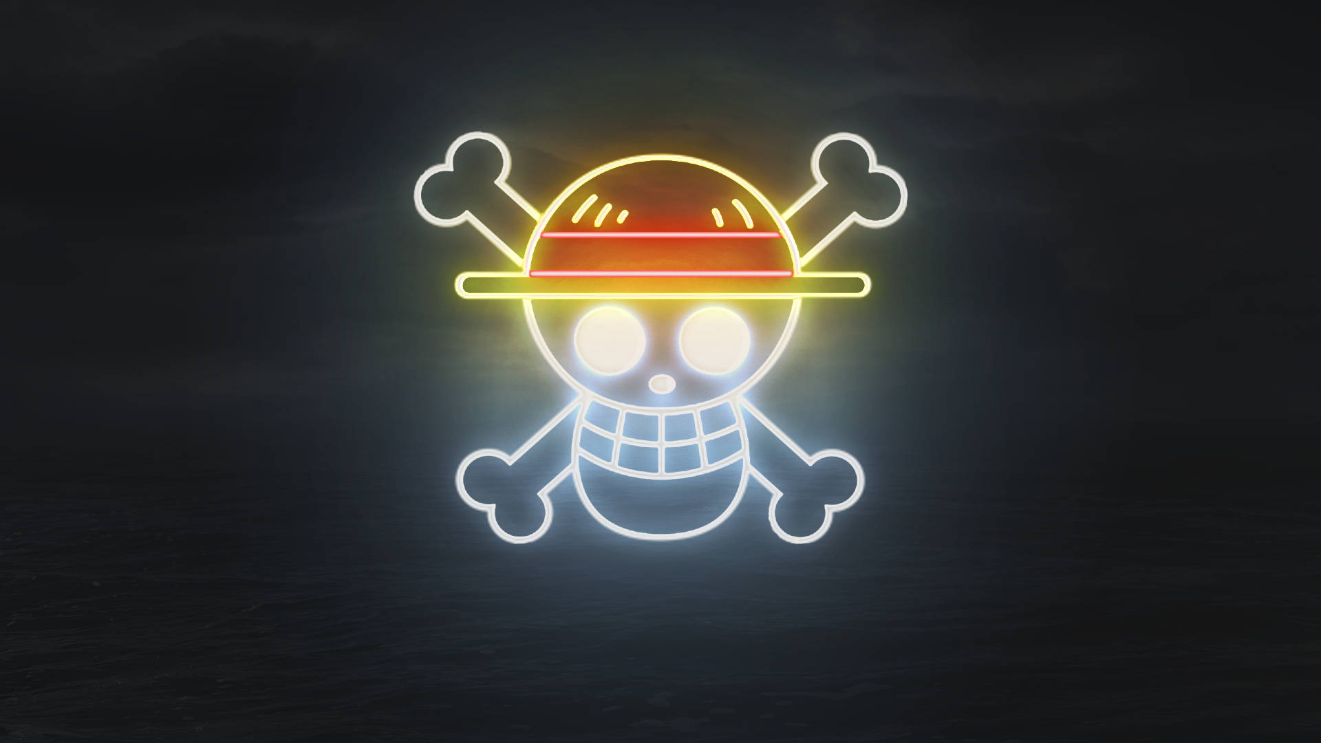 Logo ng One Piece na 4K Neon Light Wallpaper