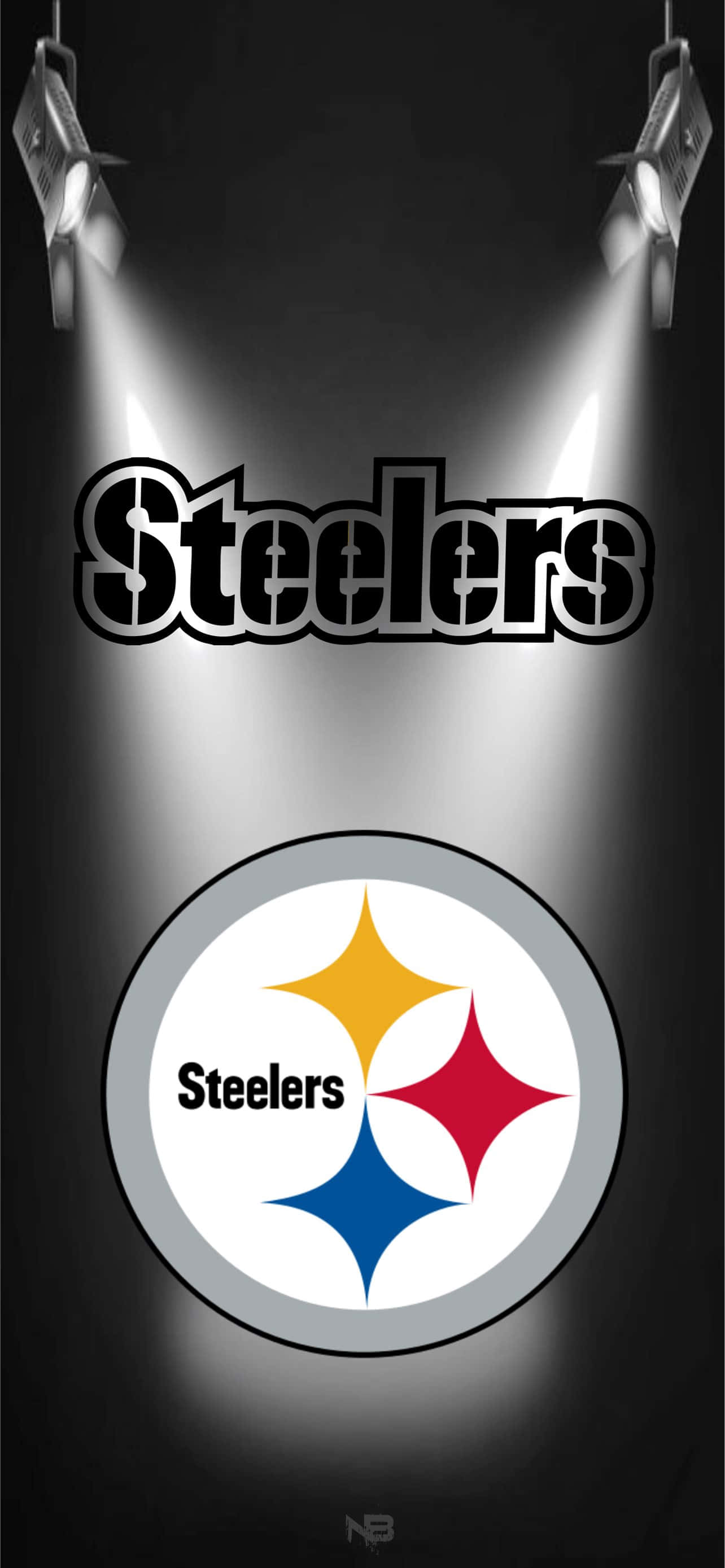 Logo ng Pittsburgh Steelers sa mga Spotlight Wallpaper