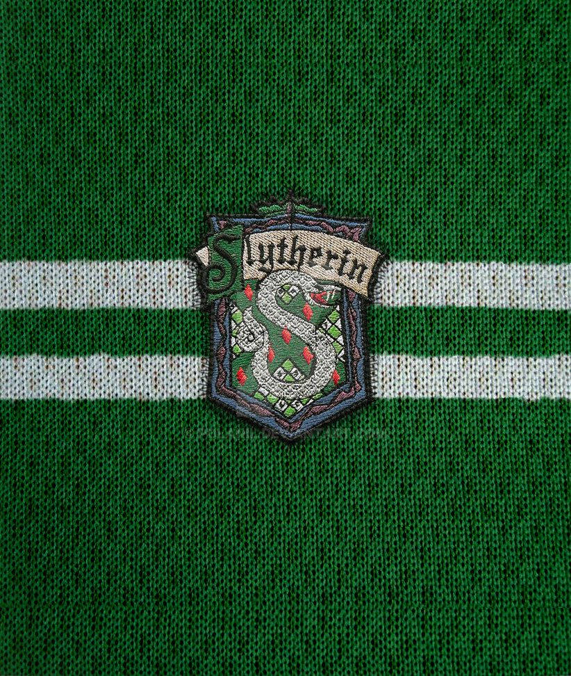 Logo ng Slytherin na Niniting na Tela Wallpaper