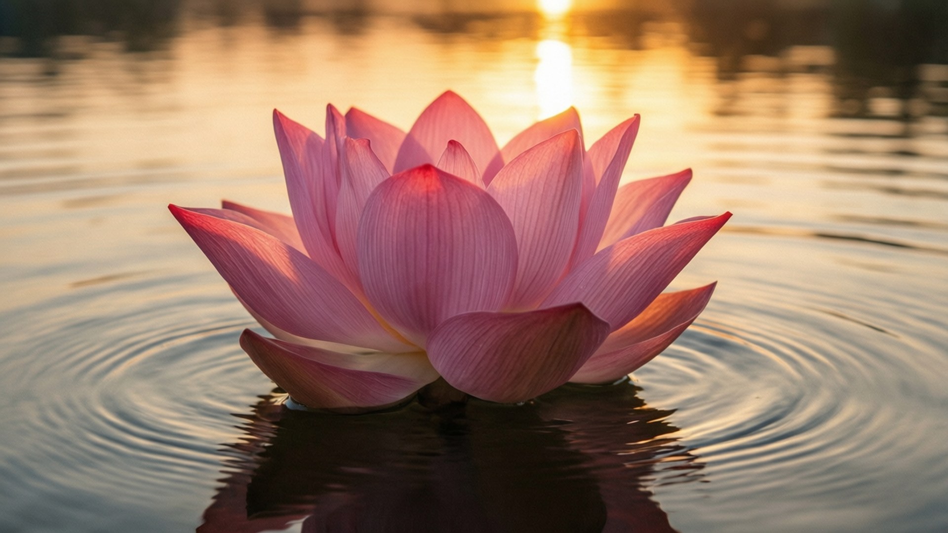 Lotus sa Ginintuang Oras Wallpaper