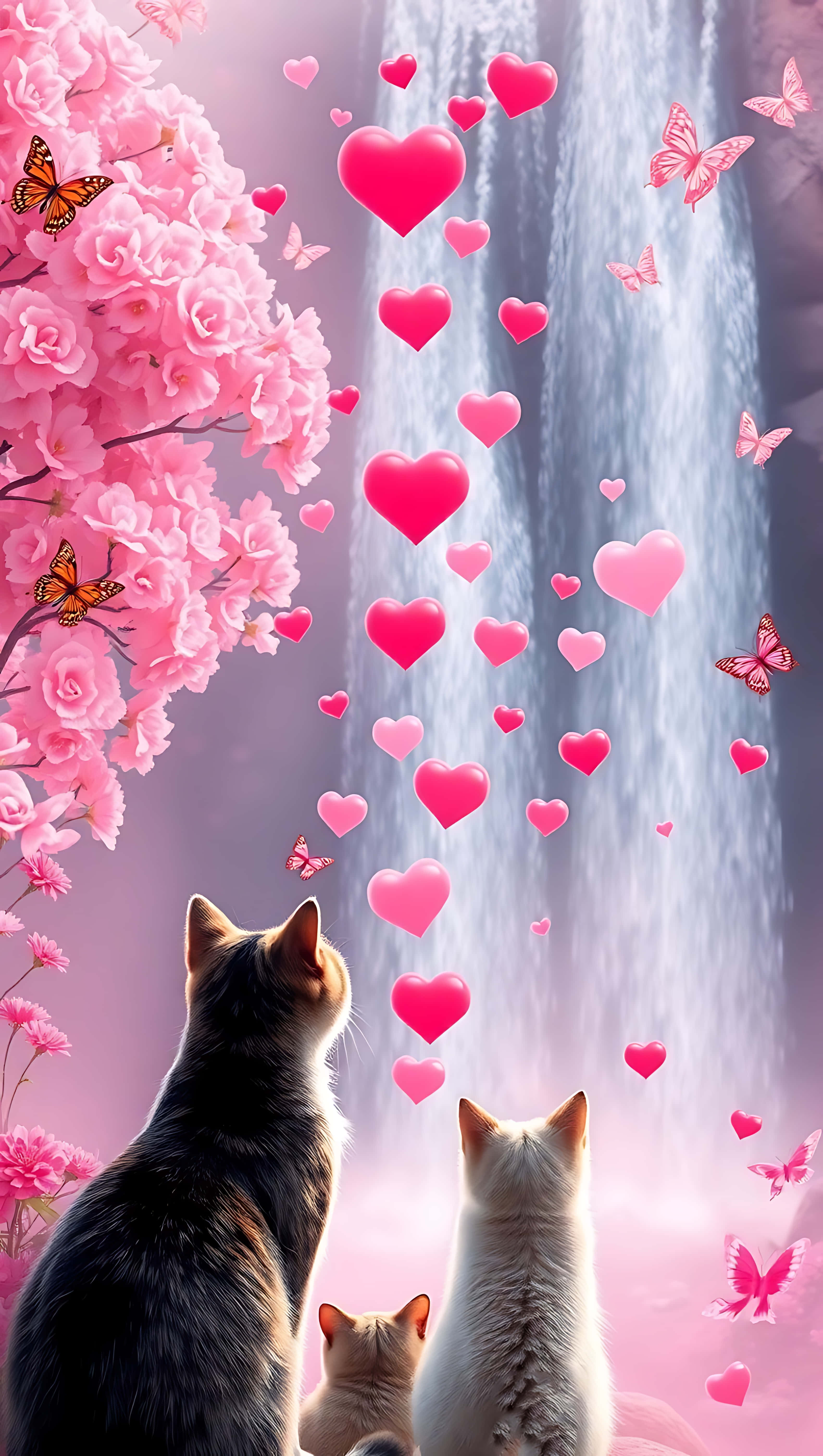 Love Cascades: Talon ng mga Puso, wallpaper para sa smartphone Wallpaper