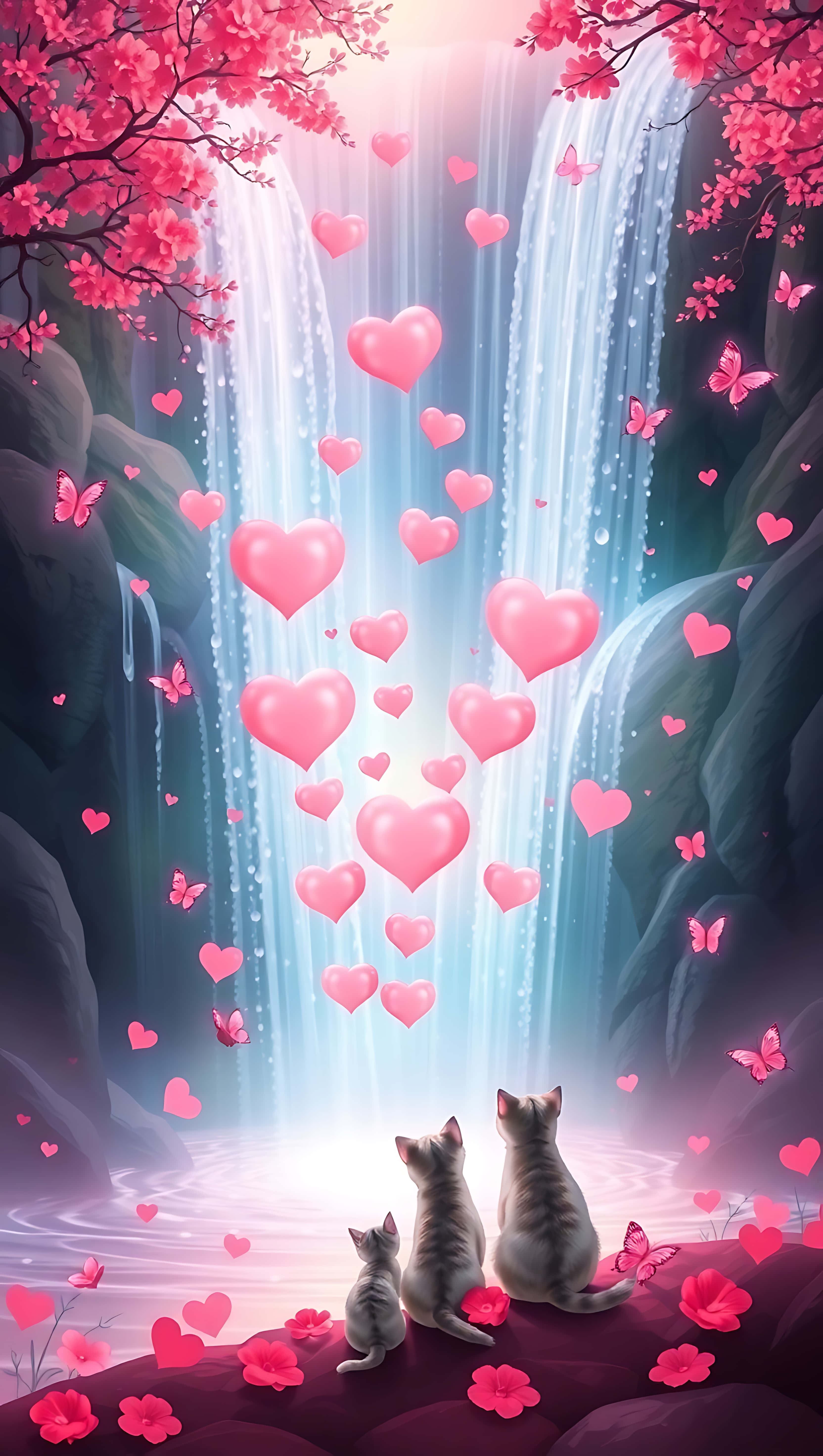 Love Cascades: Talon ng mga Puso, wallpaper ng smartphone Wallpaper