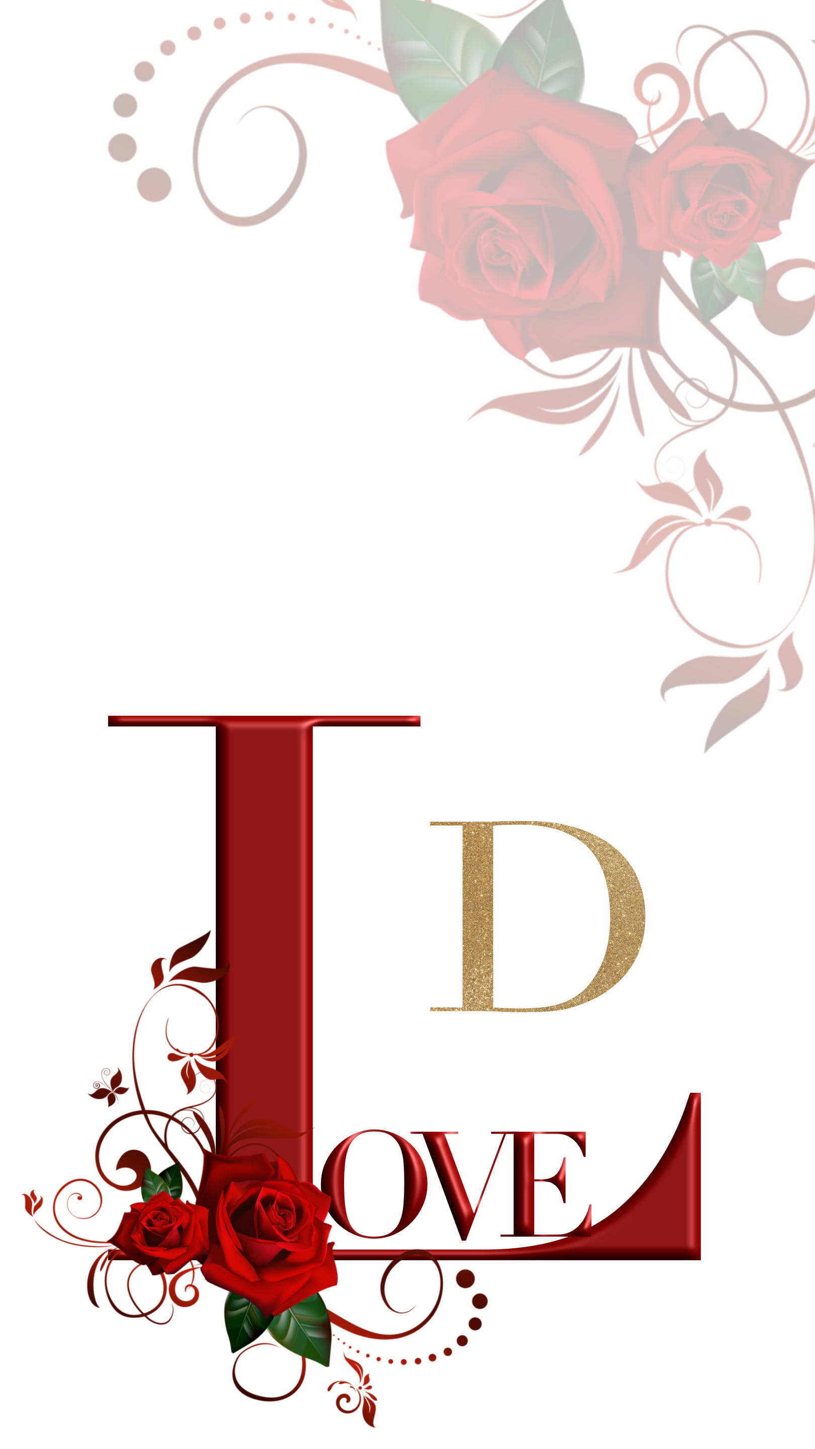 Love D na may mga Rosas Wallpaper