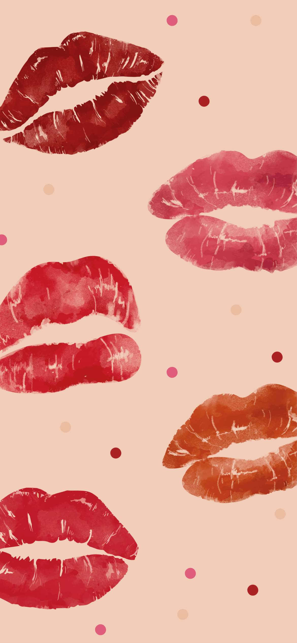 Lovely na Babae na Lipstick Aesthetic Valentine's Day Wallpaper