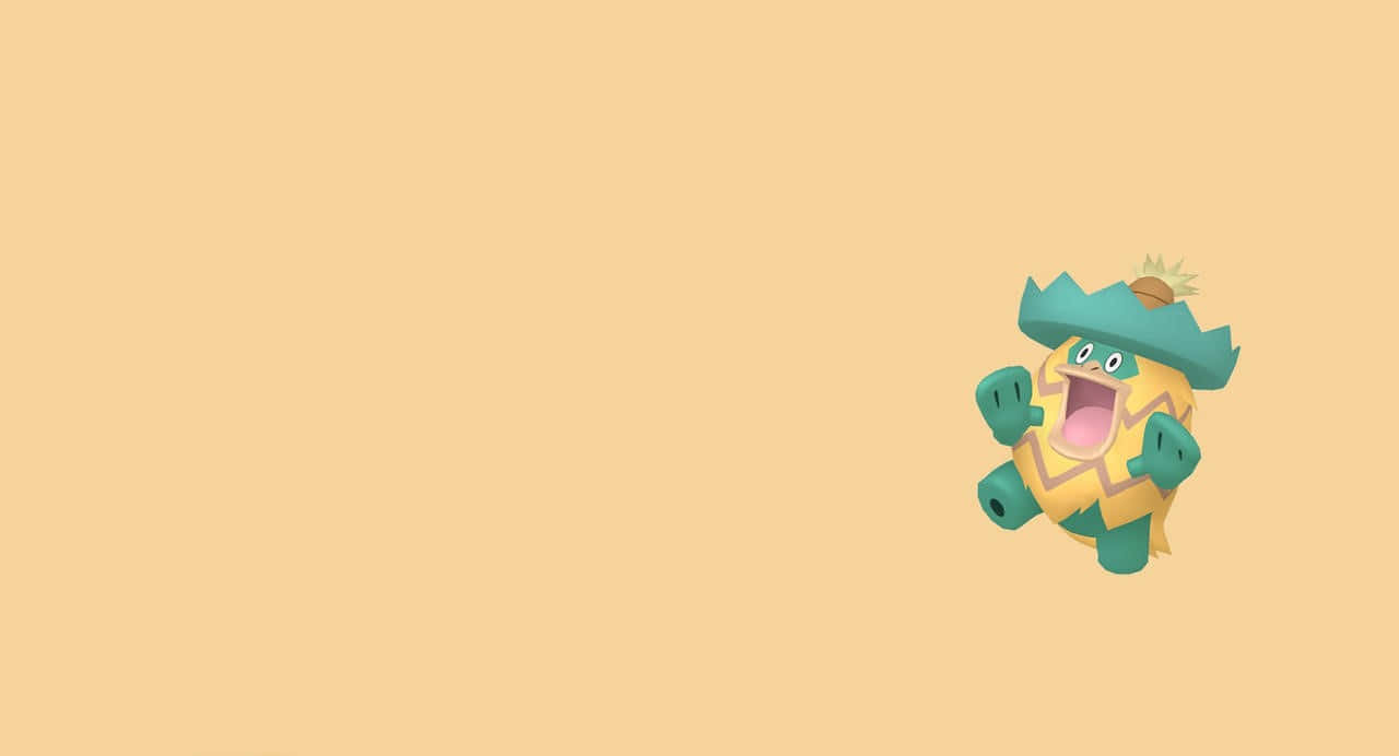 Ludicolo sa Maputlang Kahel na Background Wallpaper