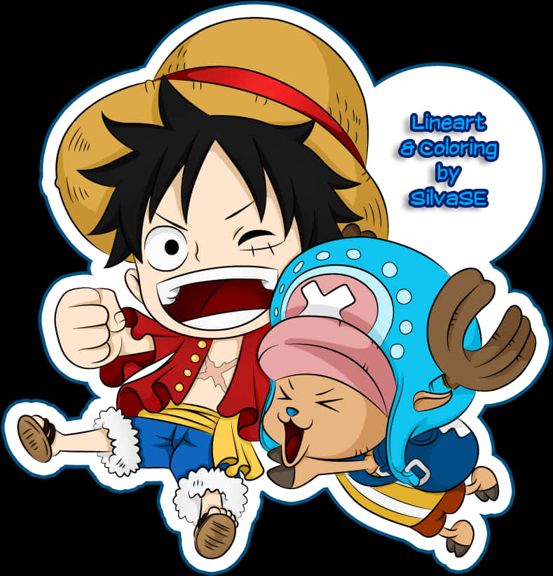 Luffy at Chopper Animated Sticker Wallpaper