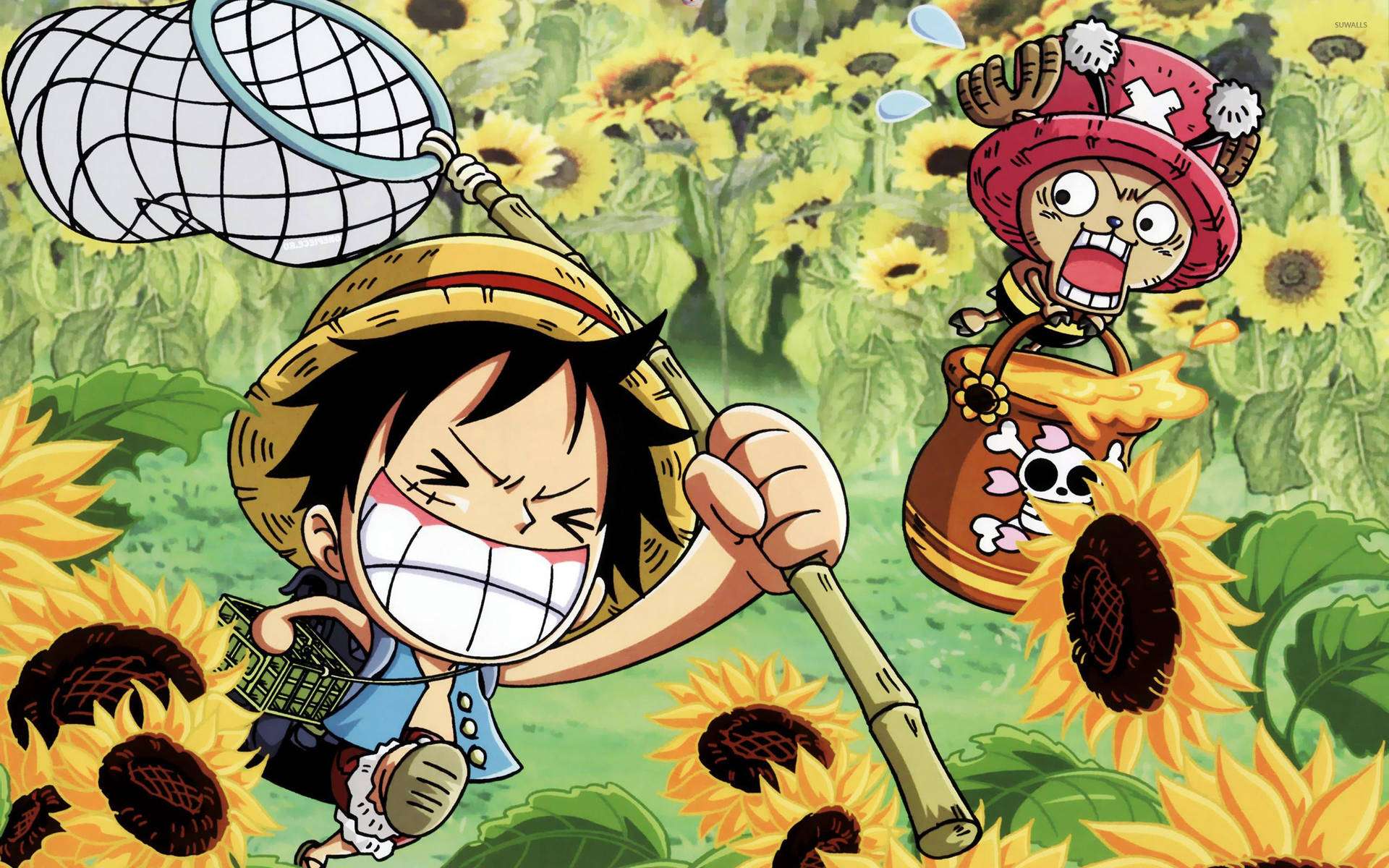 Luffy at Chopper Handa na sa Pakikipagsapalaran Wallpaper