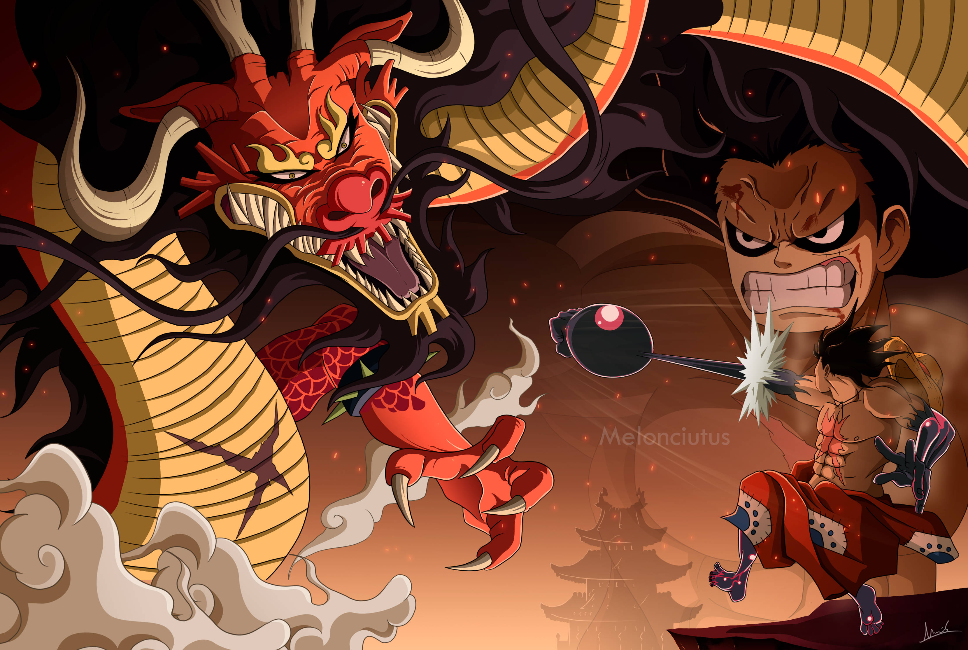 Luffy Gear 4 Laban Kaido Wallpaper