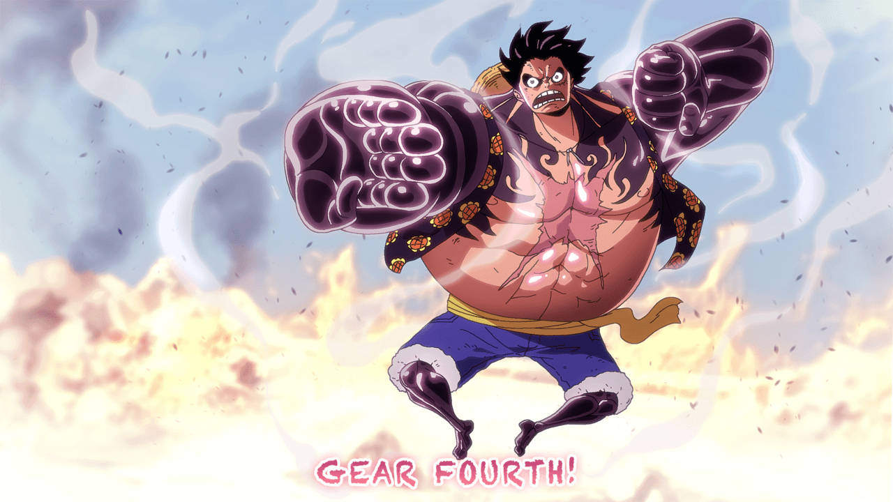 Luffy Gear 4 Nagliliyab na Apoy Wallpaper