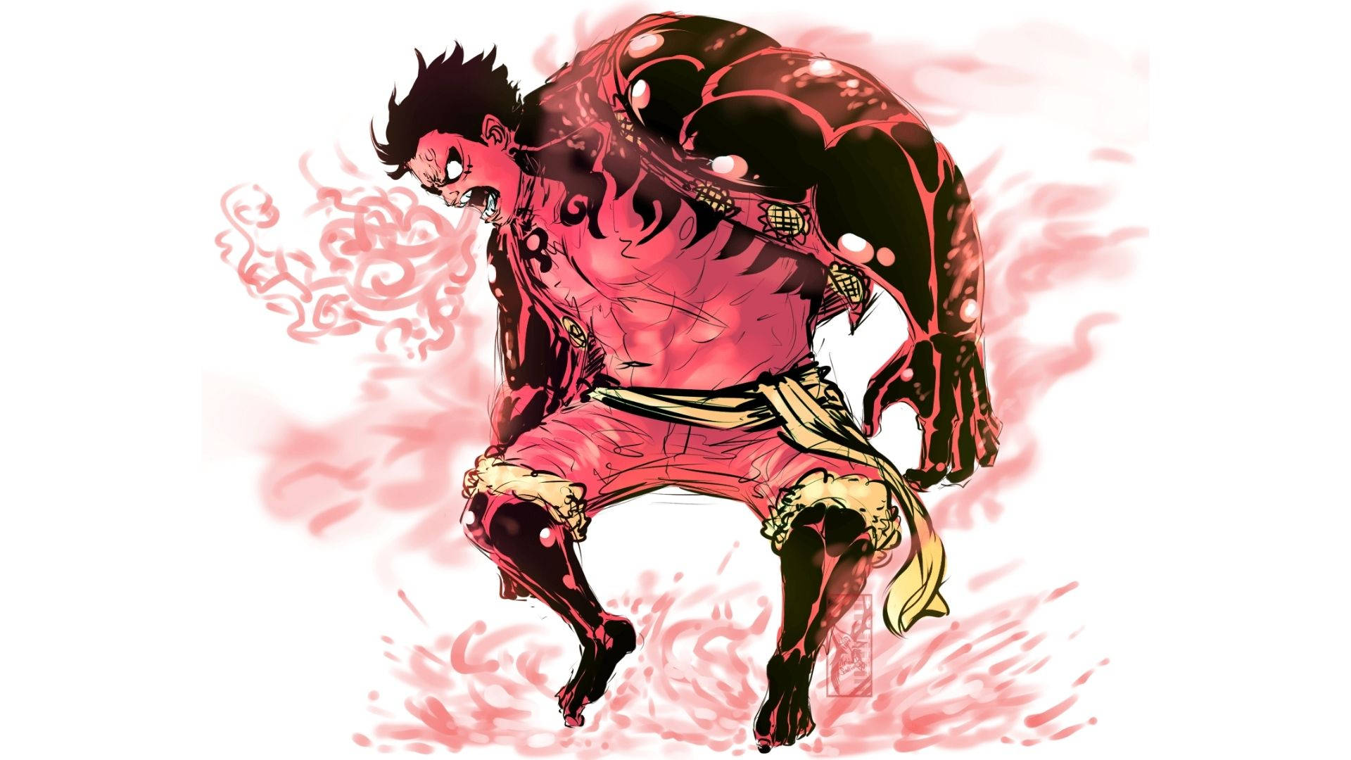 Luffy Gear 4 Pulang Katawan Wallpaper