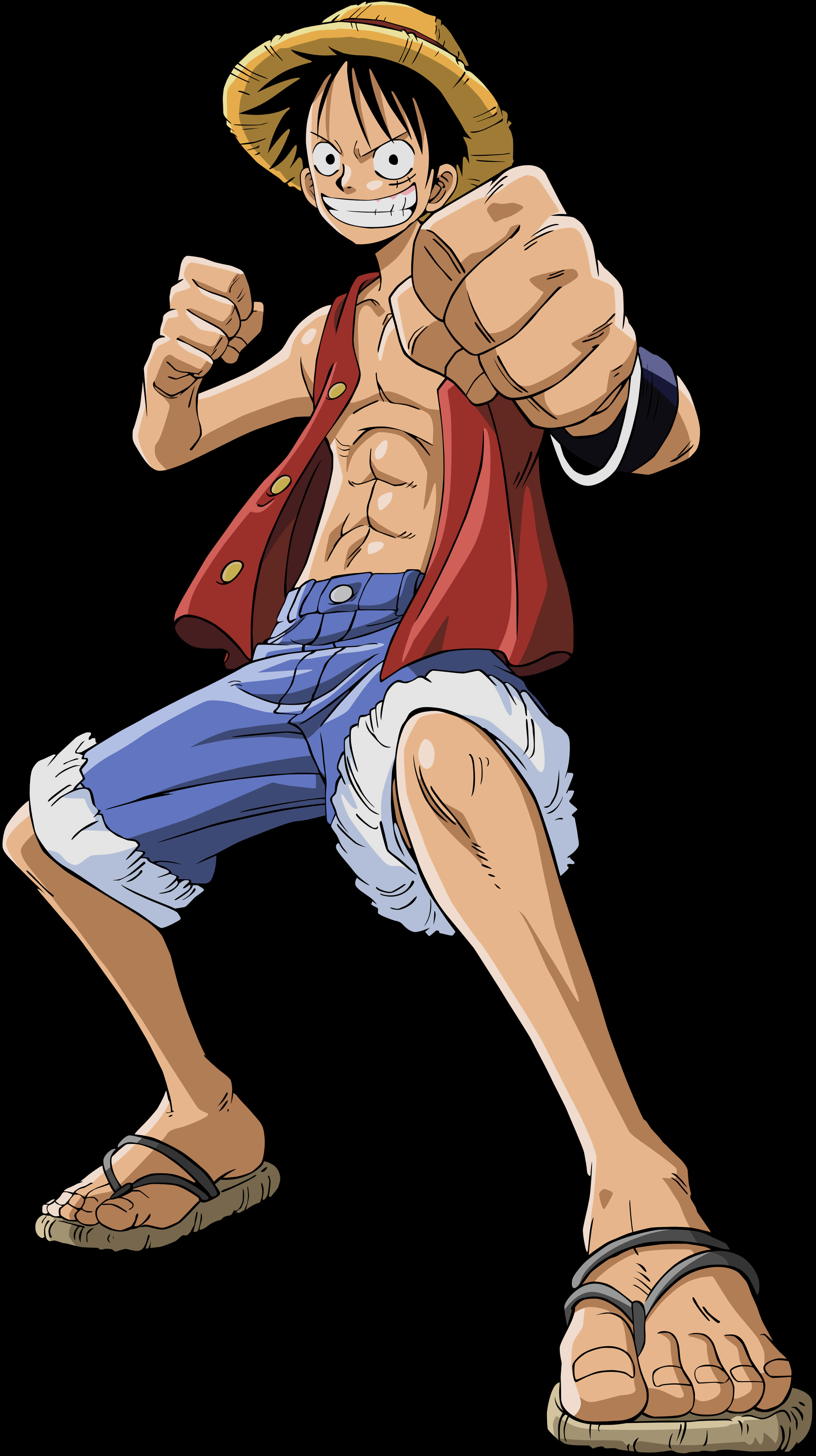 Luffy Handa na sa Aksyon One Piece Wallpaper