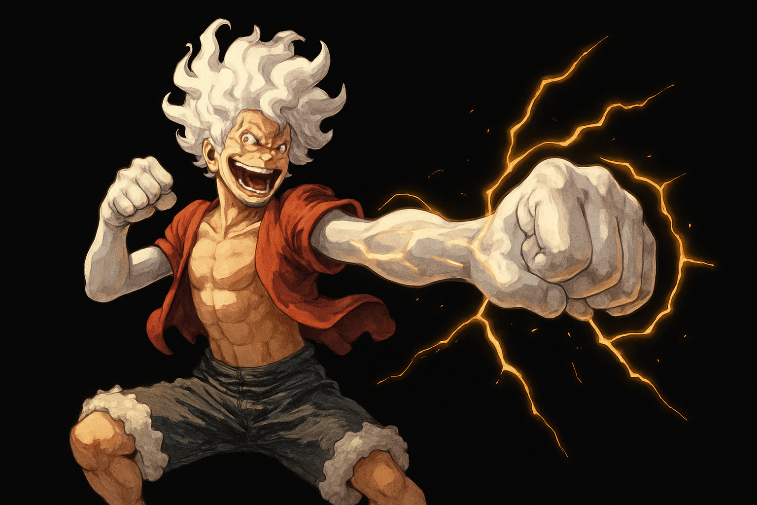 Luffy na may nakakabiglang suntok Wallpaper
