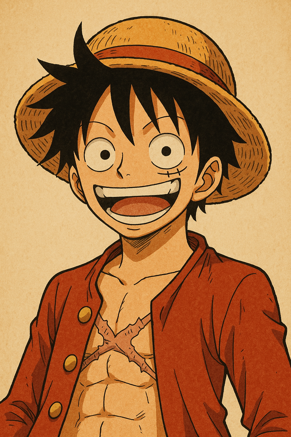 Luffy na ngiti Wallpaper