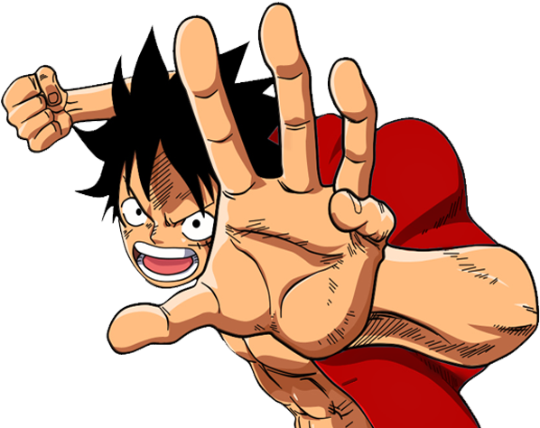 Luffy na One Piece na Nag-uunat ang Kanyang Braso Wallpaper