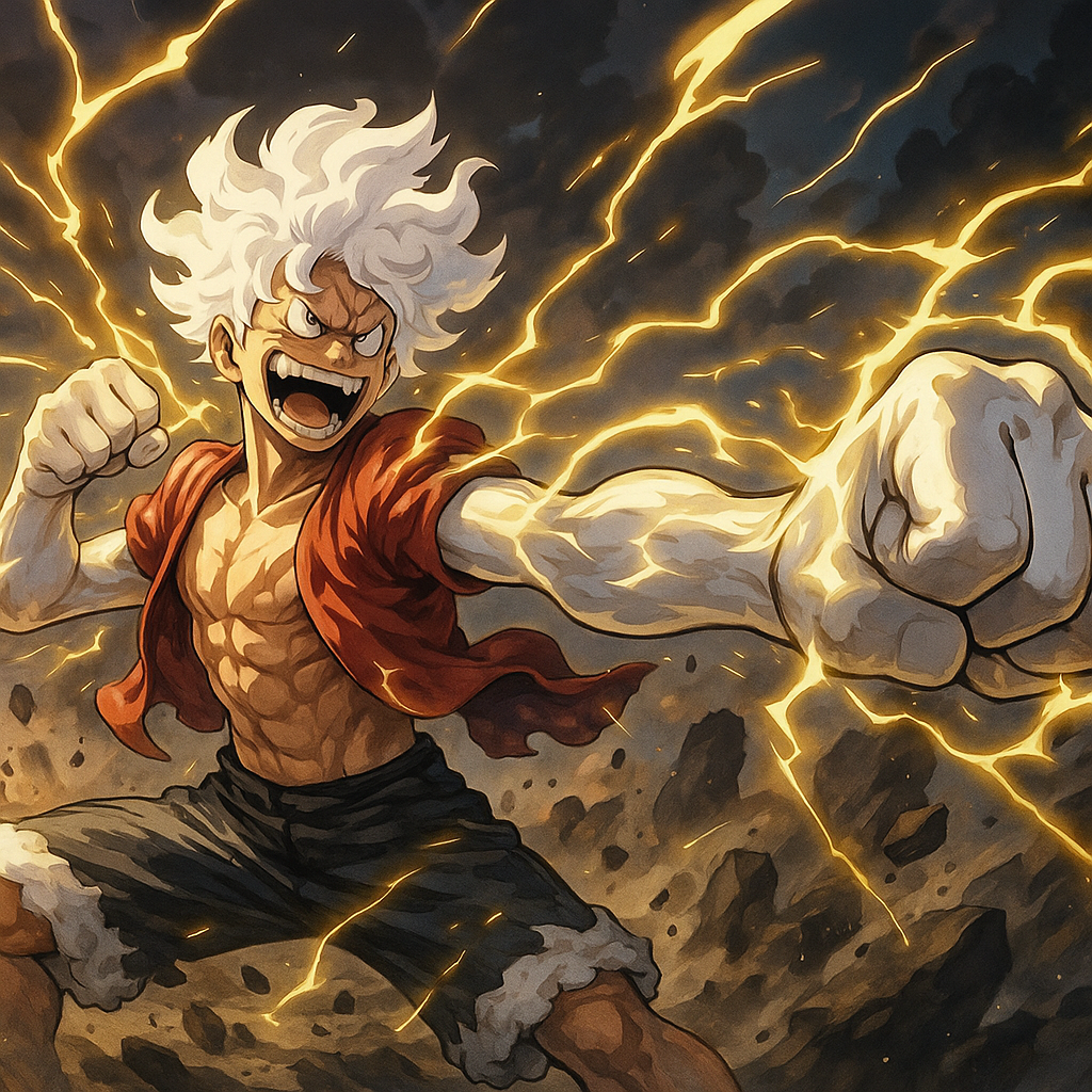 Luffy sa gear 5 Wallpaper