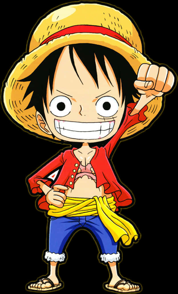 Luffy Straw Hat Pose Wallpaper