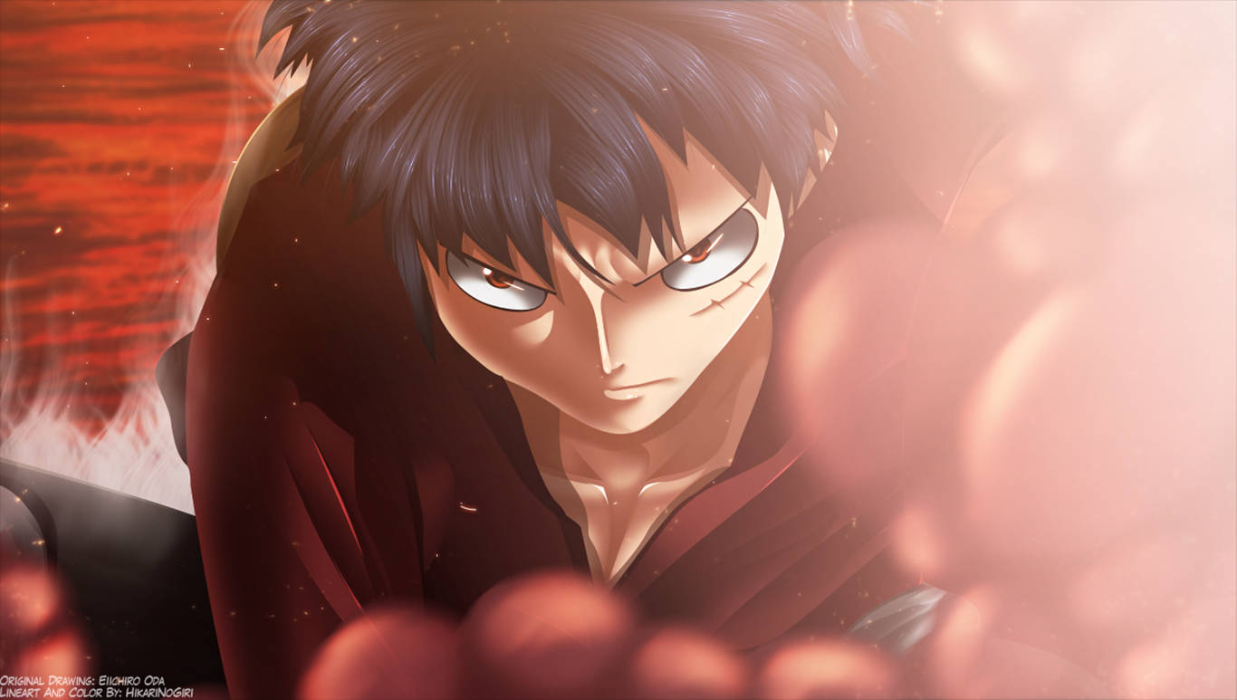 Luffy na May Seryosong Pulang Mata Wallpaper