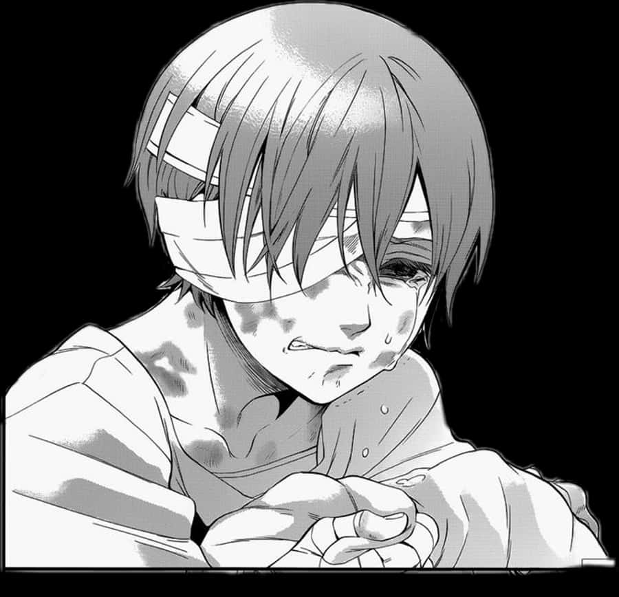 Luha at Bandage ng Tauhan sa Manga Wallpaper