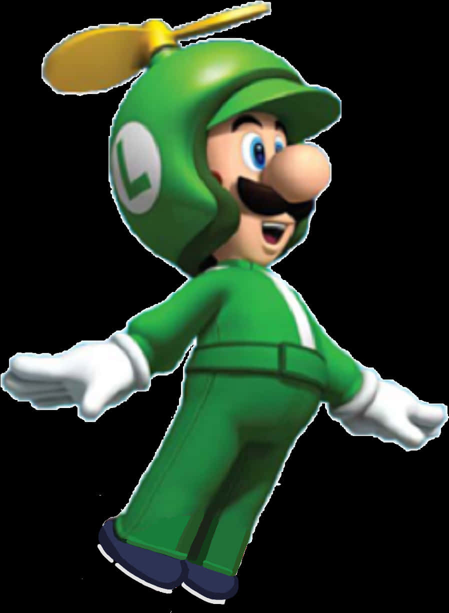 Luigi na Propeller Suit Wallpaper