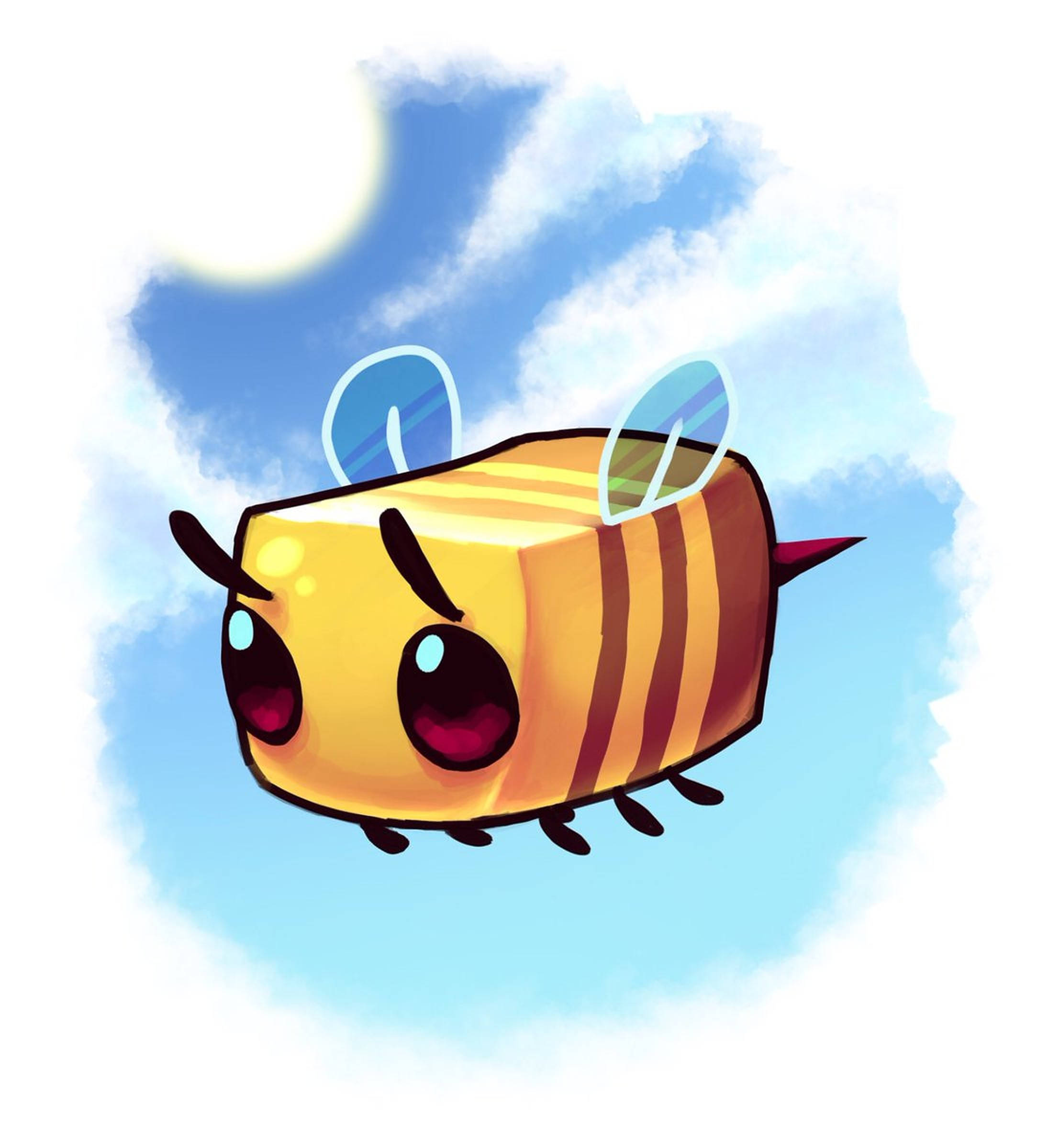 Lumilad na Minecraft Bee Art Wallpaper