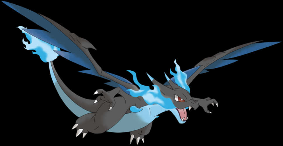 Lumilipad na Mega Charizard X Wallpaper