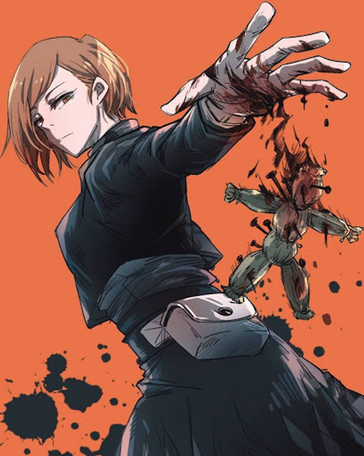 Lumilitaw ang straw doll ni Nobara Kugisaki sa Jujutsu Kaisen. Wallpaper