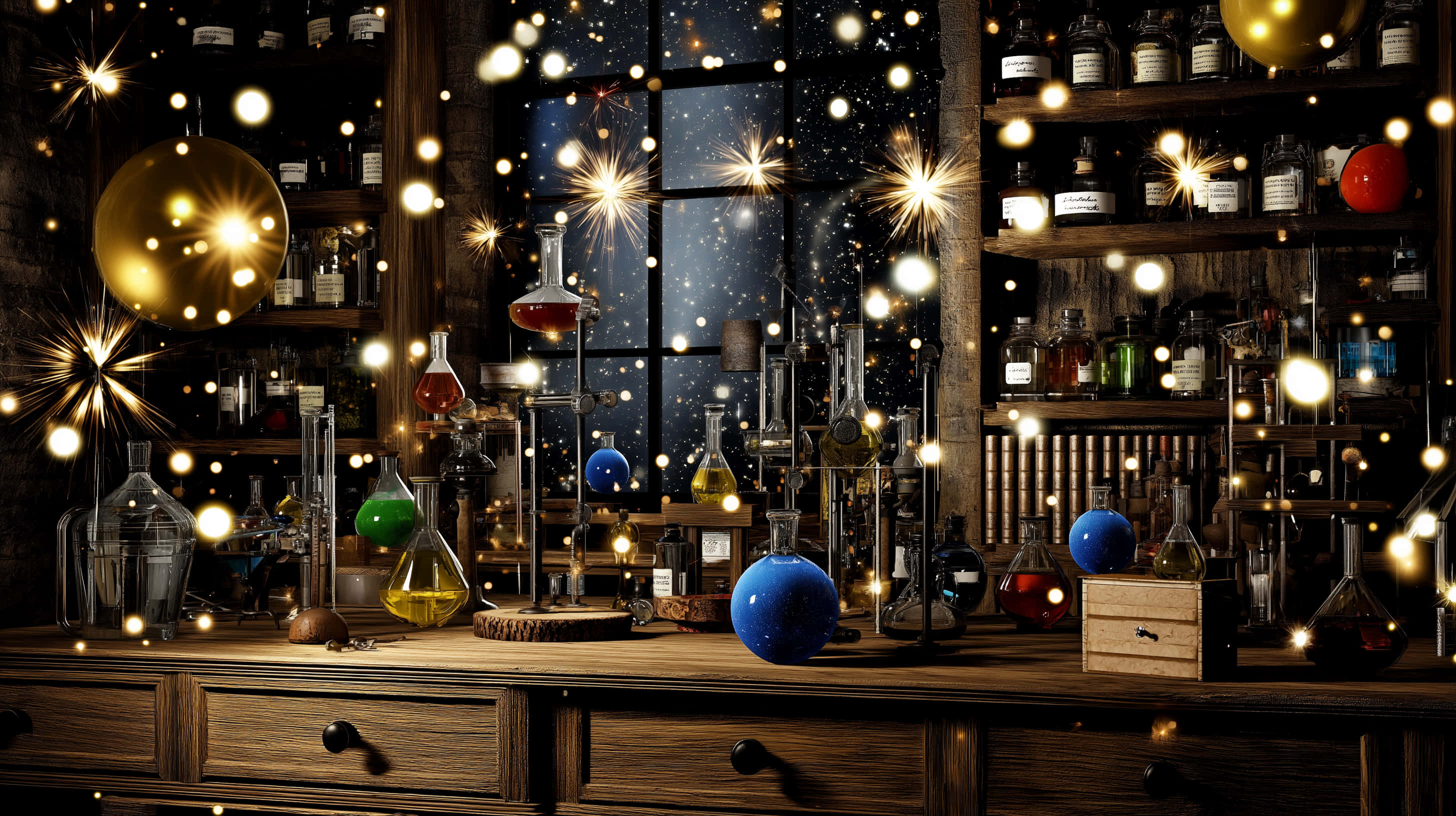 Lumina Lab ng Alchemist Wallpaper