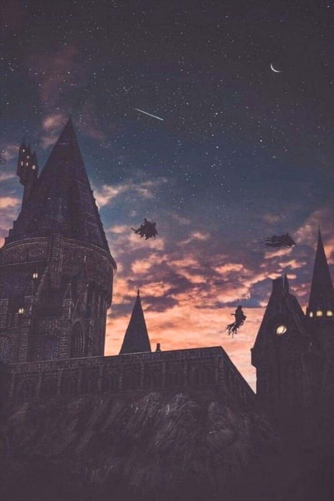 Lumipad Patungo sa Hogwarts Wallpaper