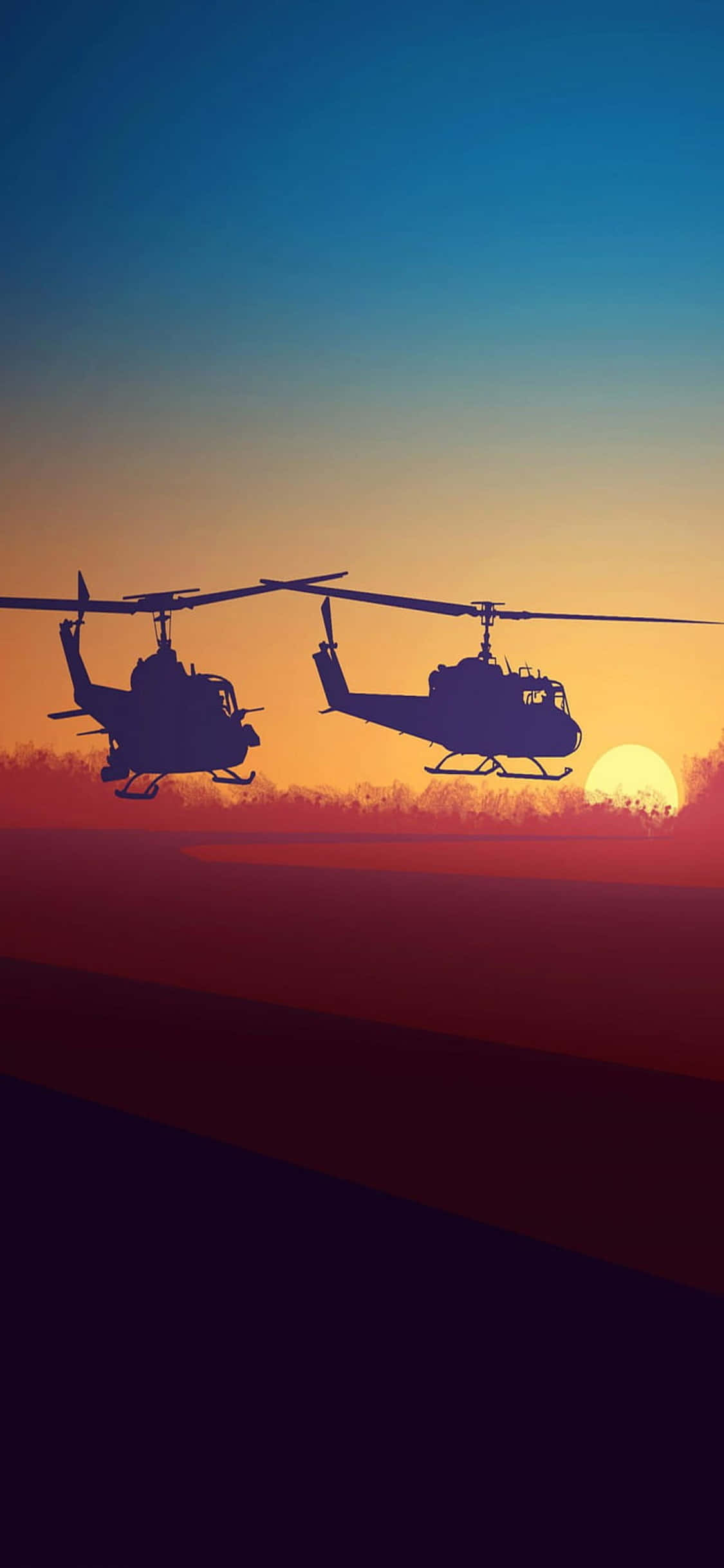 Lumipad sa Itaas ng Madla gamit ang isang iPhone Xs Helicopter Wallpaper