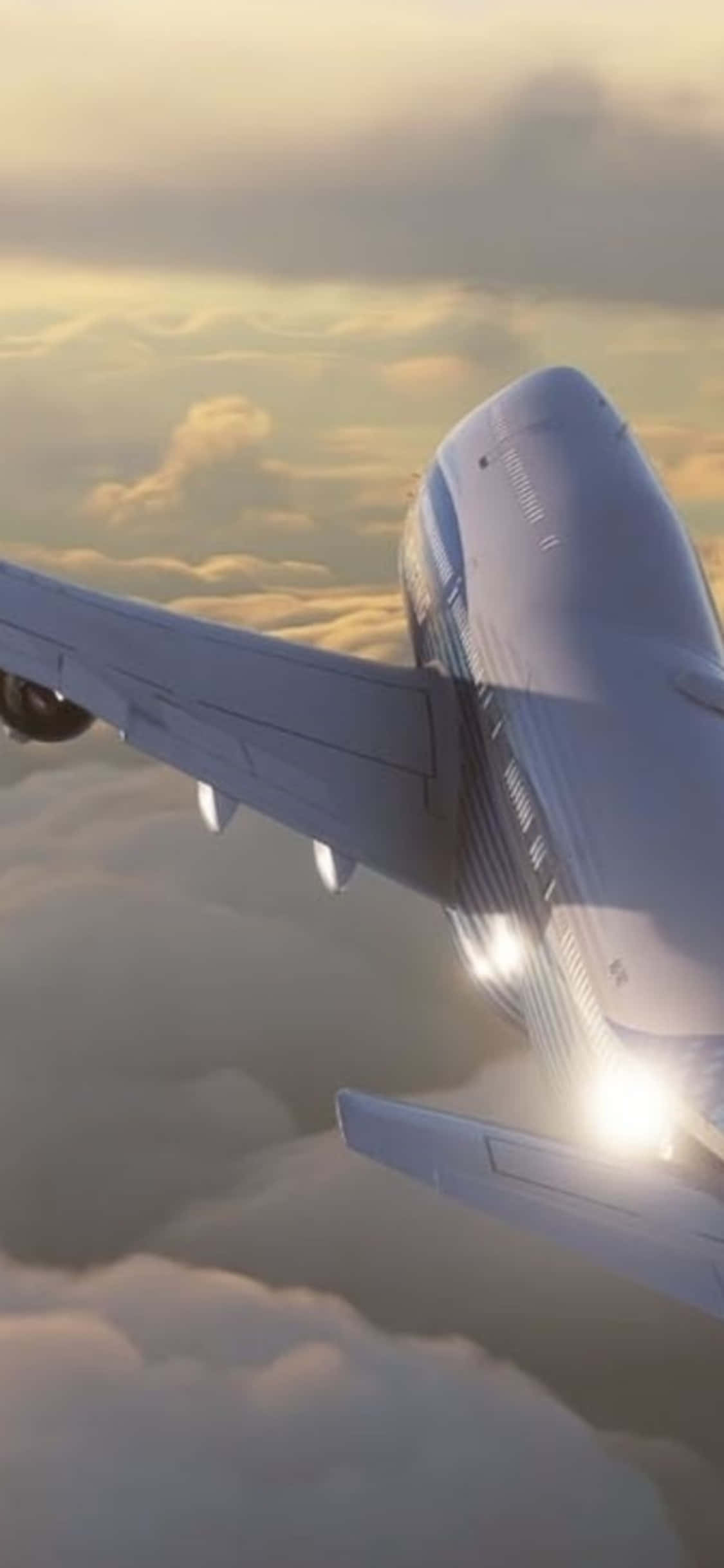 Lumipad sa Langit gamit ang iPhone Xs at Microsoft Flight Simulator Wallpaper