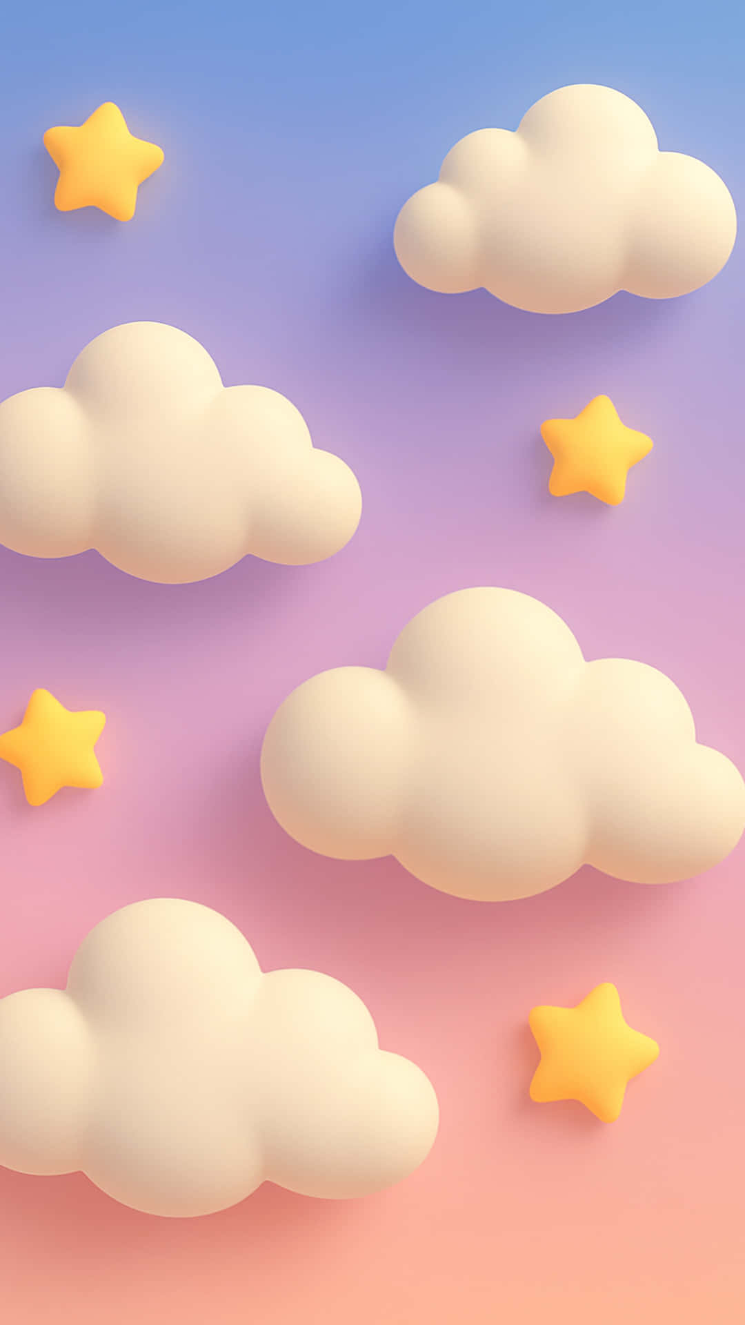 Lumulutang na ulap na may mga bituin Wallpaper