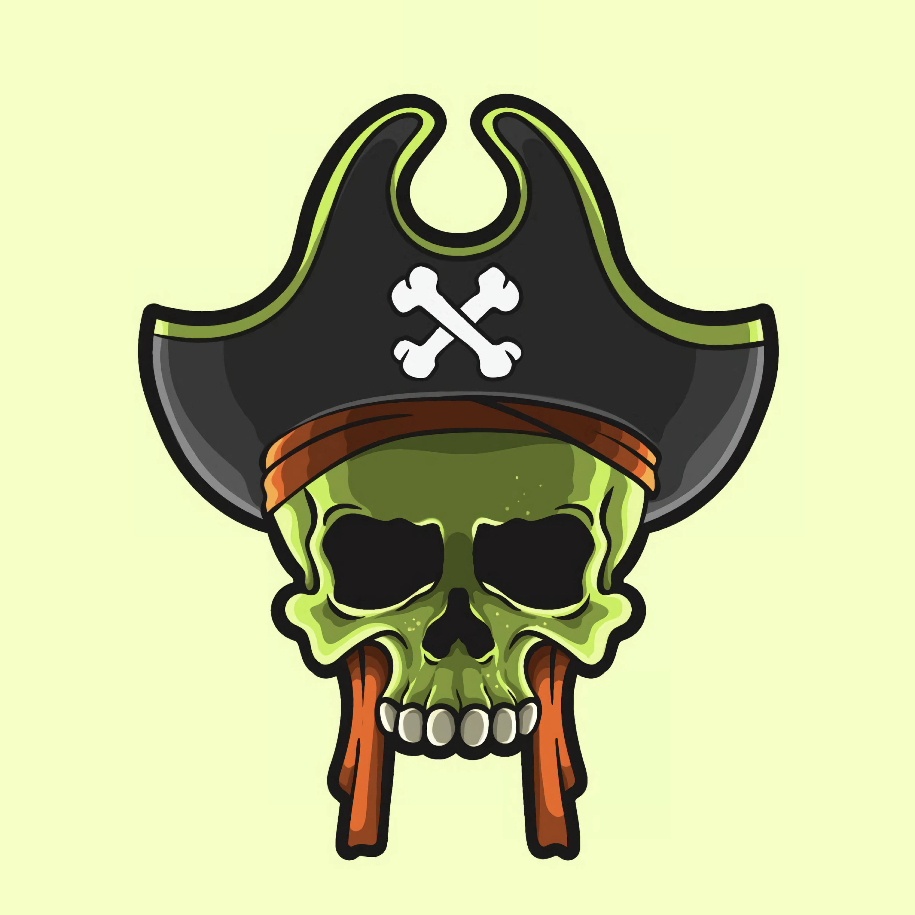Luntiang Bungo na Logo ng Pirata Wallpaper