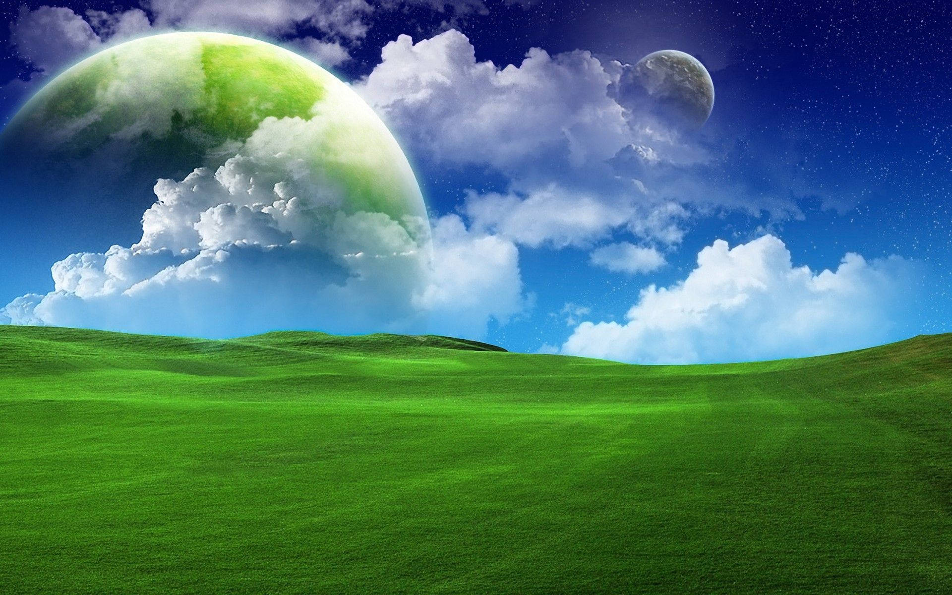 Luntiang Daigdig sa Kalangitan Wallpaper