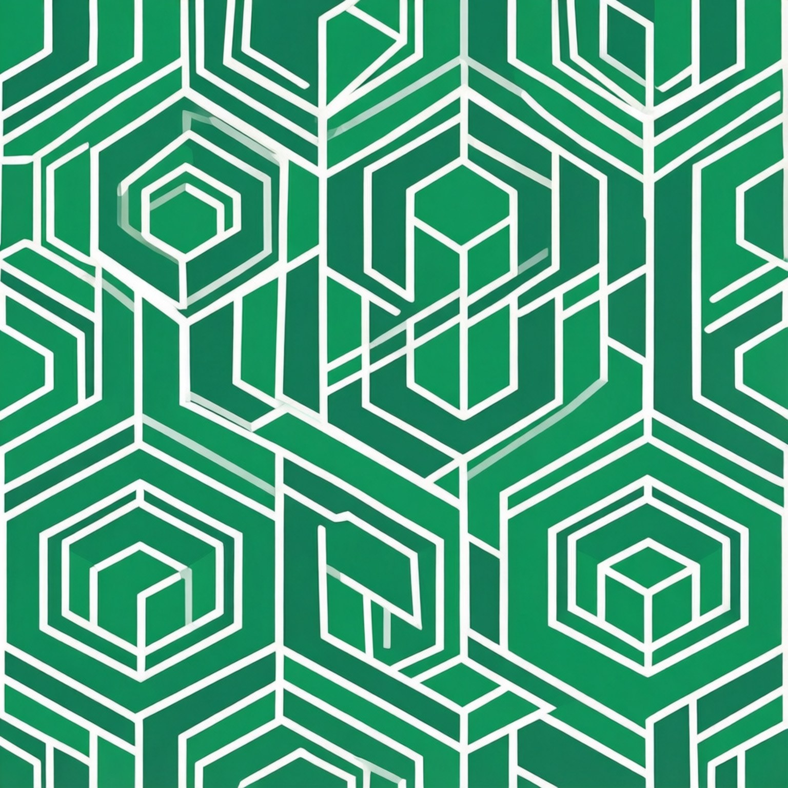 Luntiang Heksagon na Padron Wallpaper