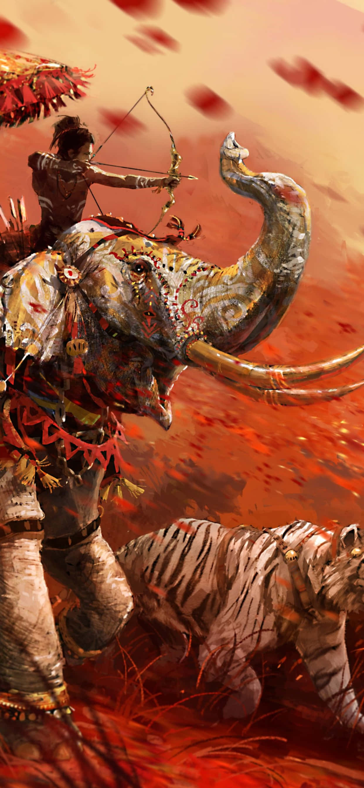 Lusob sa Gubat sa Far Cry 4 gamit ang iPhone Xs Max. Wallpaper