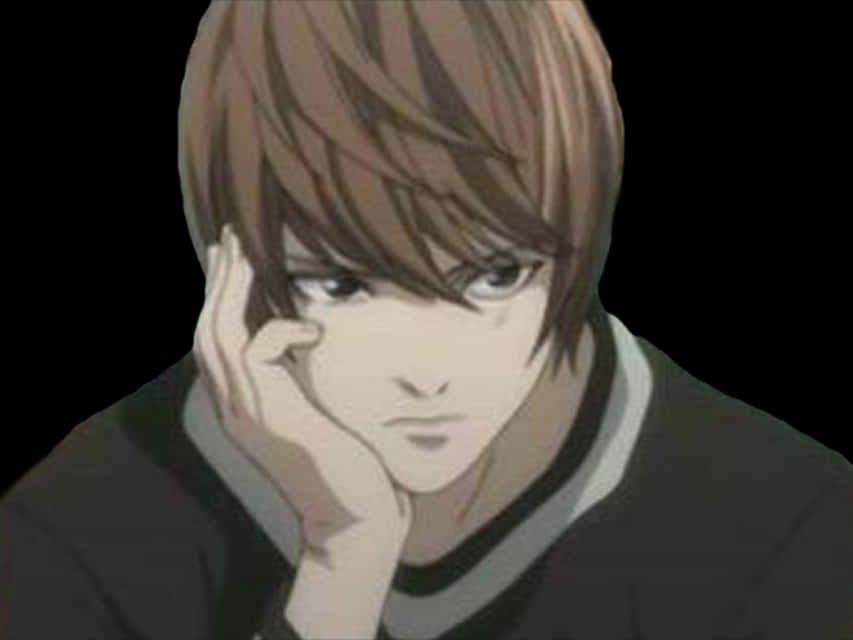 Maalalahanin na Anime Character na si Light Yagami Wallpaper