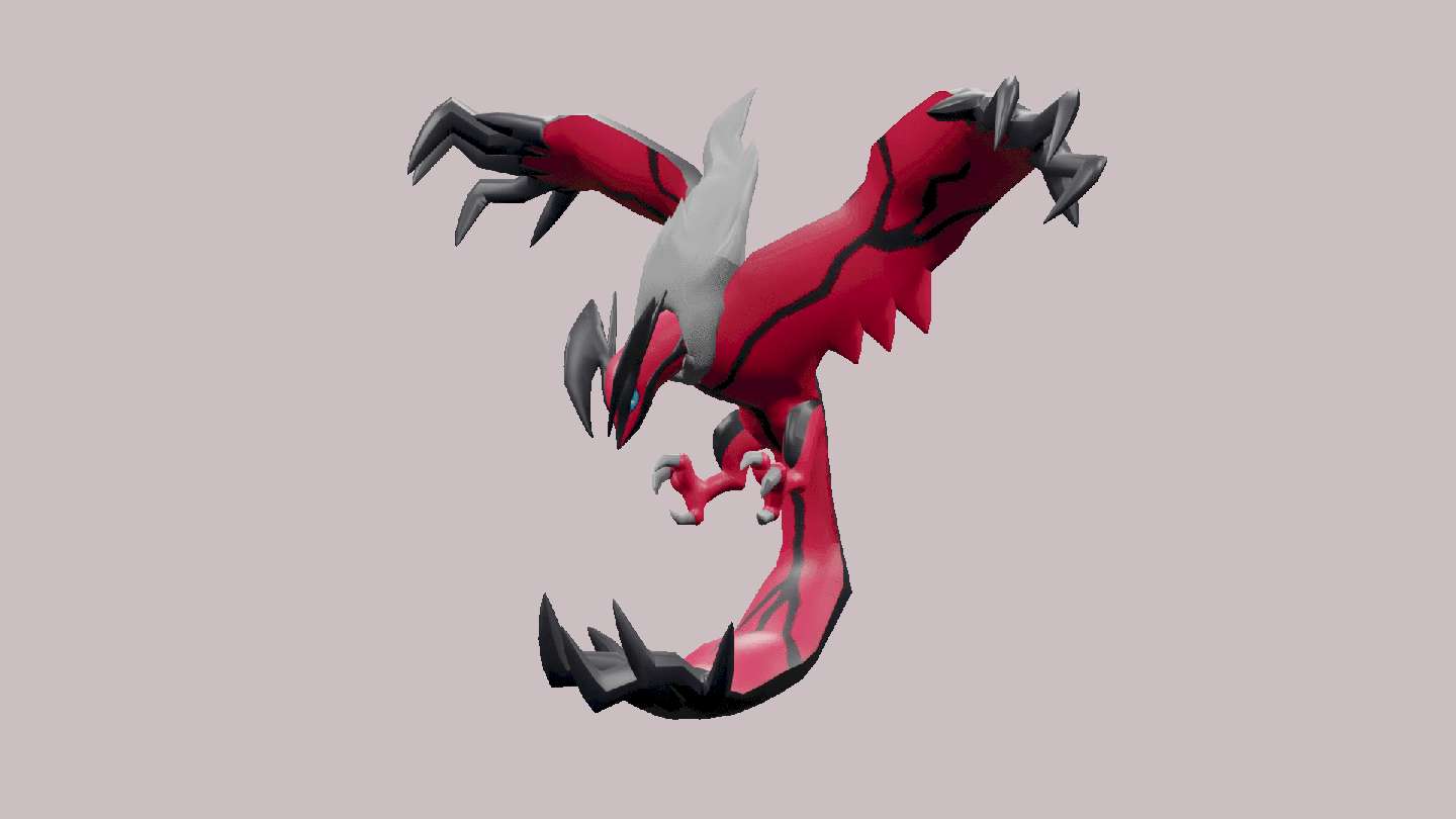 Maalamat na Pokemon na si Yveltal sa Puting Background Wallpaper