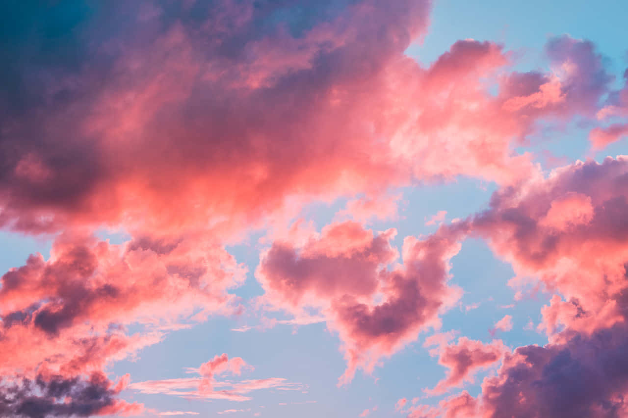 Maaliwalang kalangitan na natatakpan ng mapapangarap na puting ulap Wallpaper