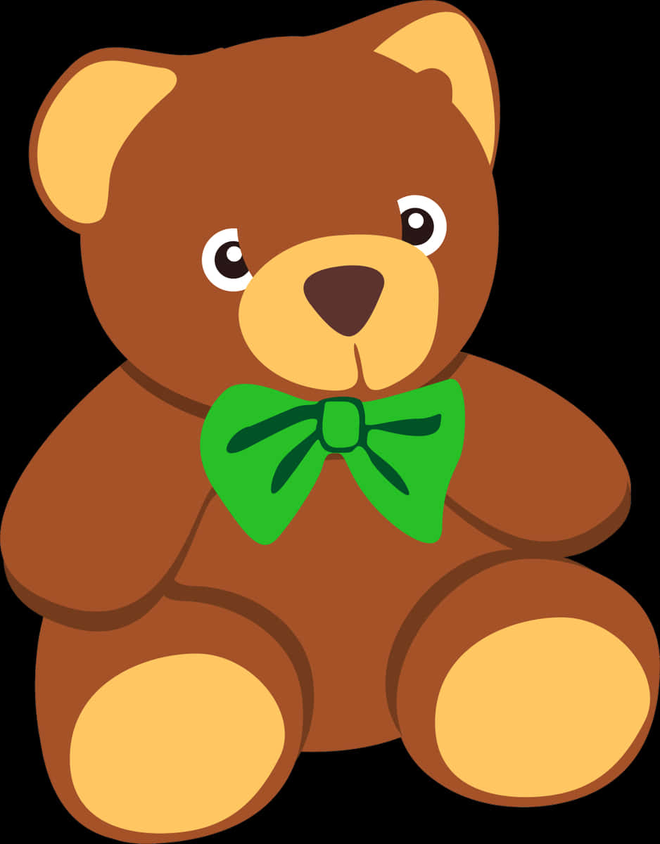 Mabait na Kayumangging Teddy Bear na May Berdeng Pana Wallpaper
