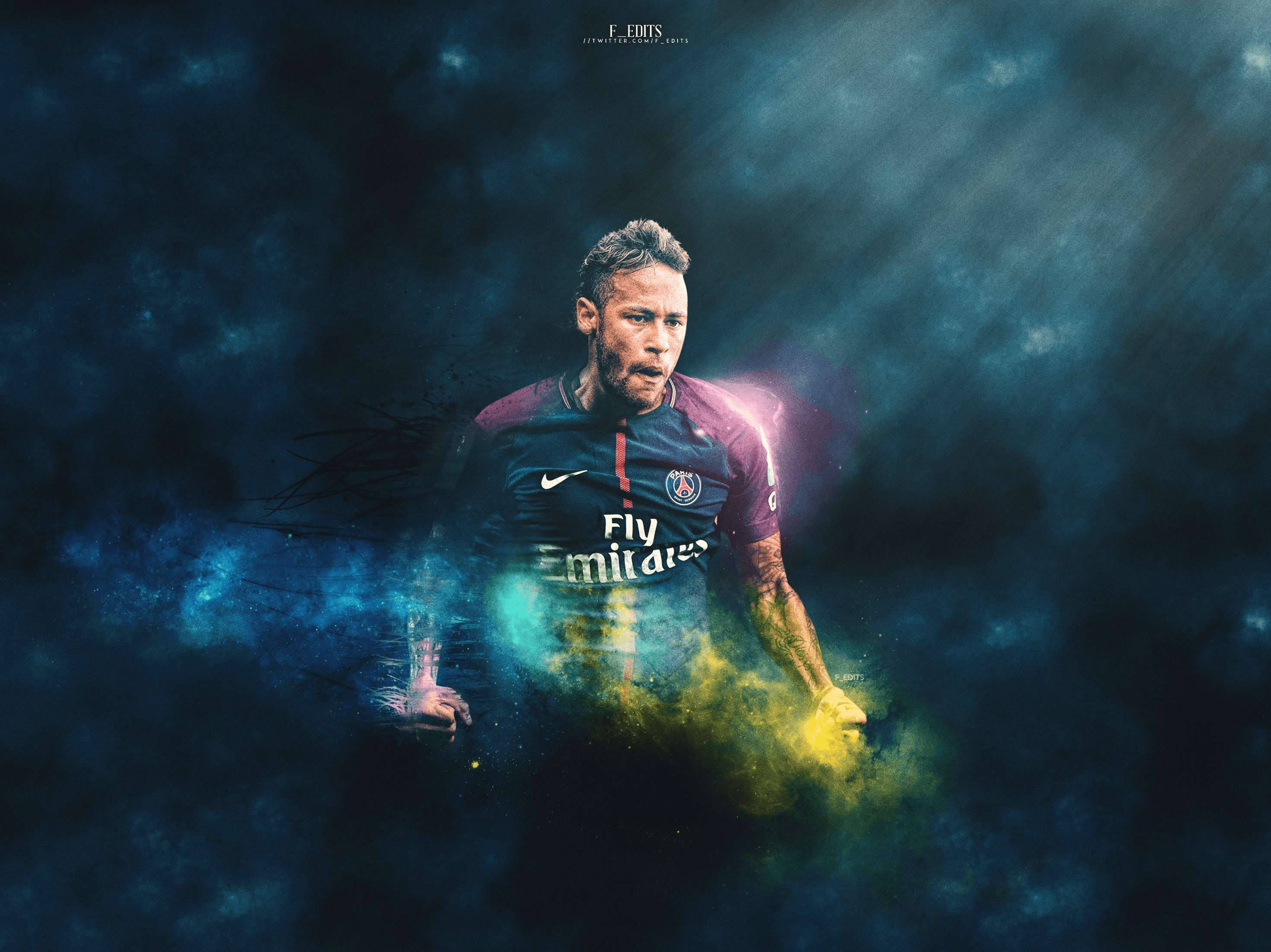 Mabangis na Neymar Sa Astig na Fan Art Wallpaper