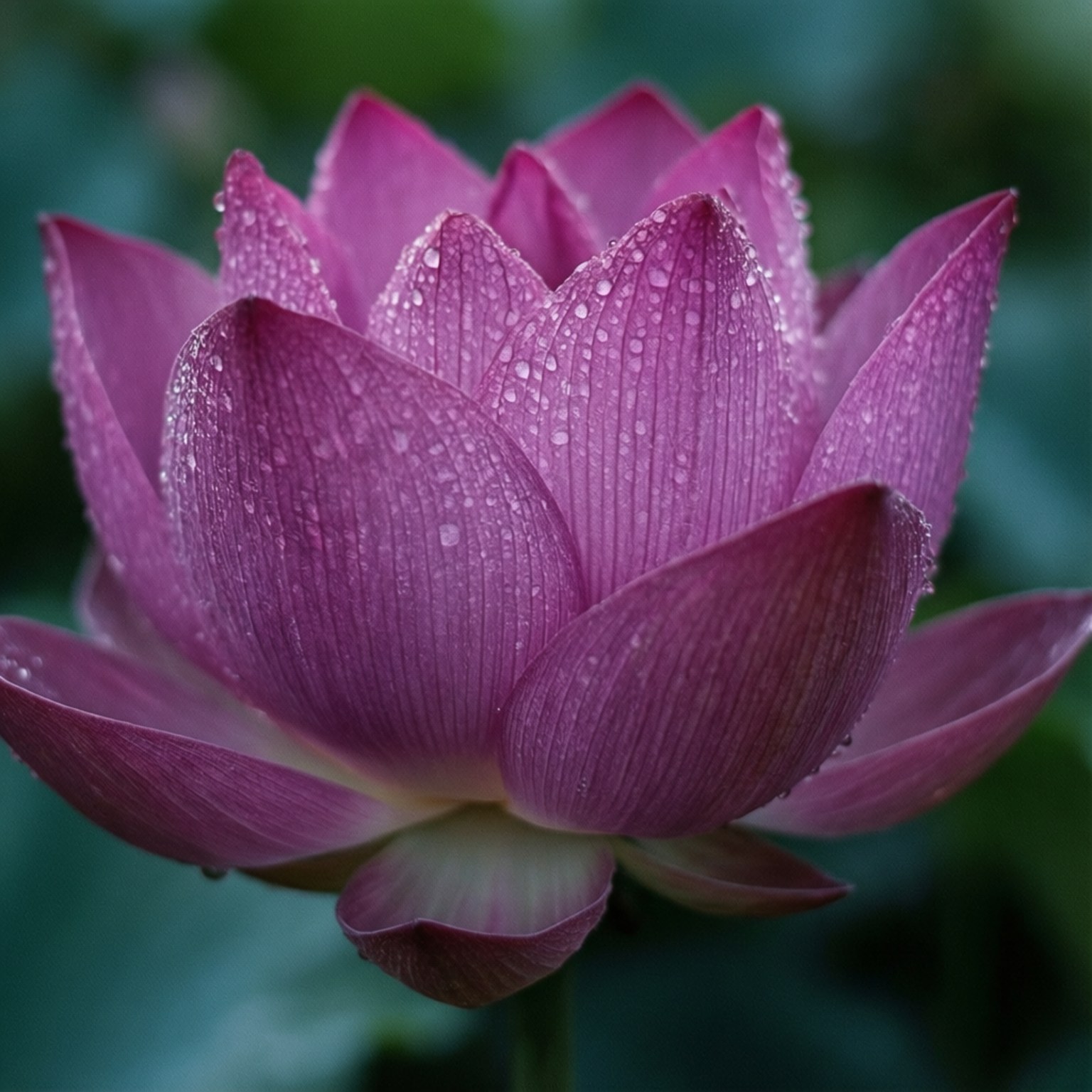 Macro ng Lotus na may Hamog Wallpaper
