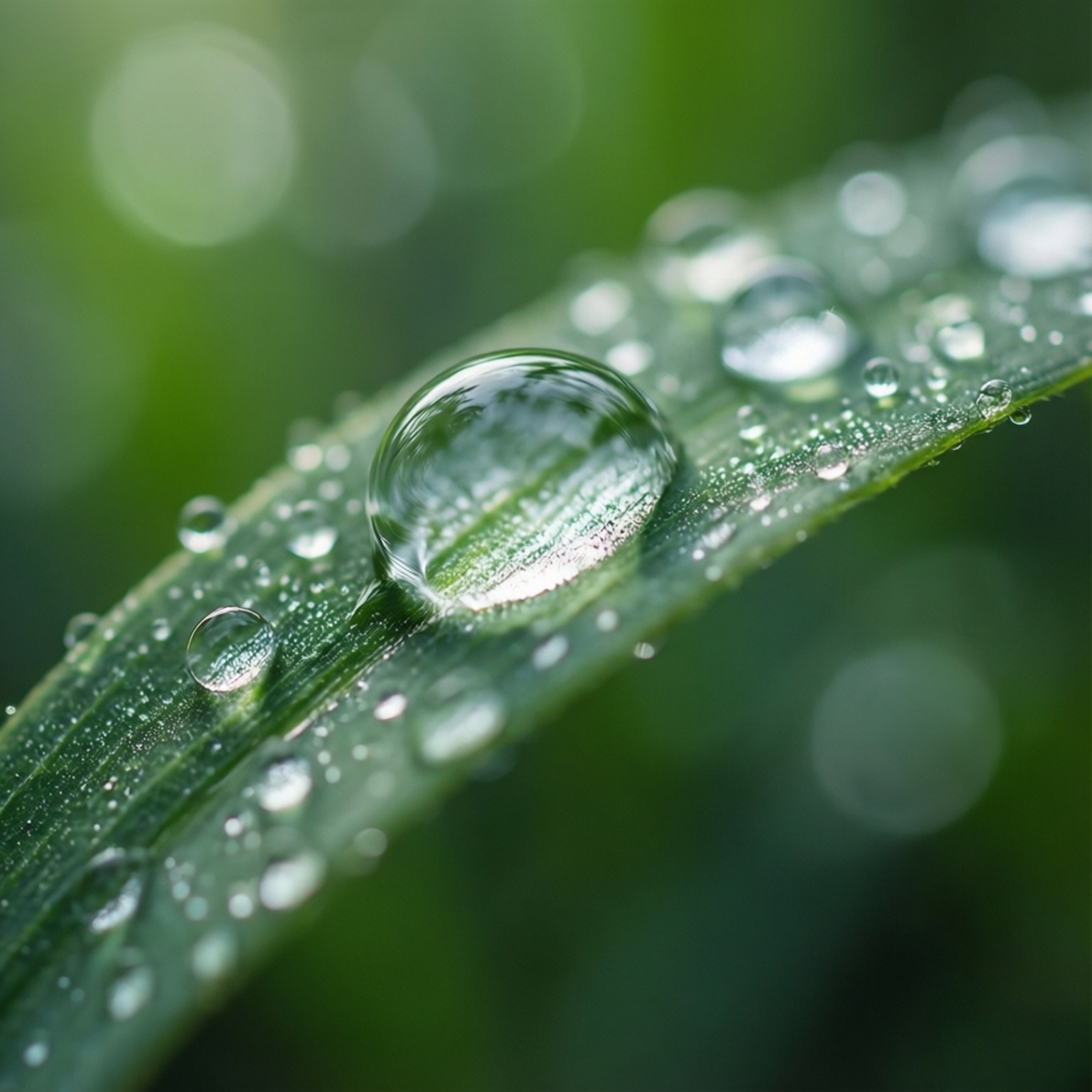 Macro ng Patak ng Hamog sa Dahon Wallpaper