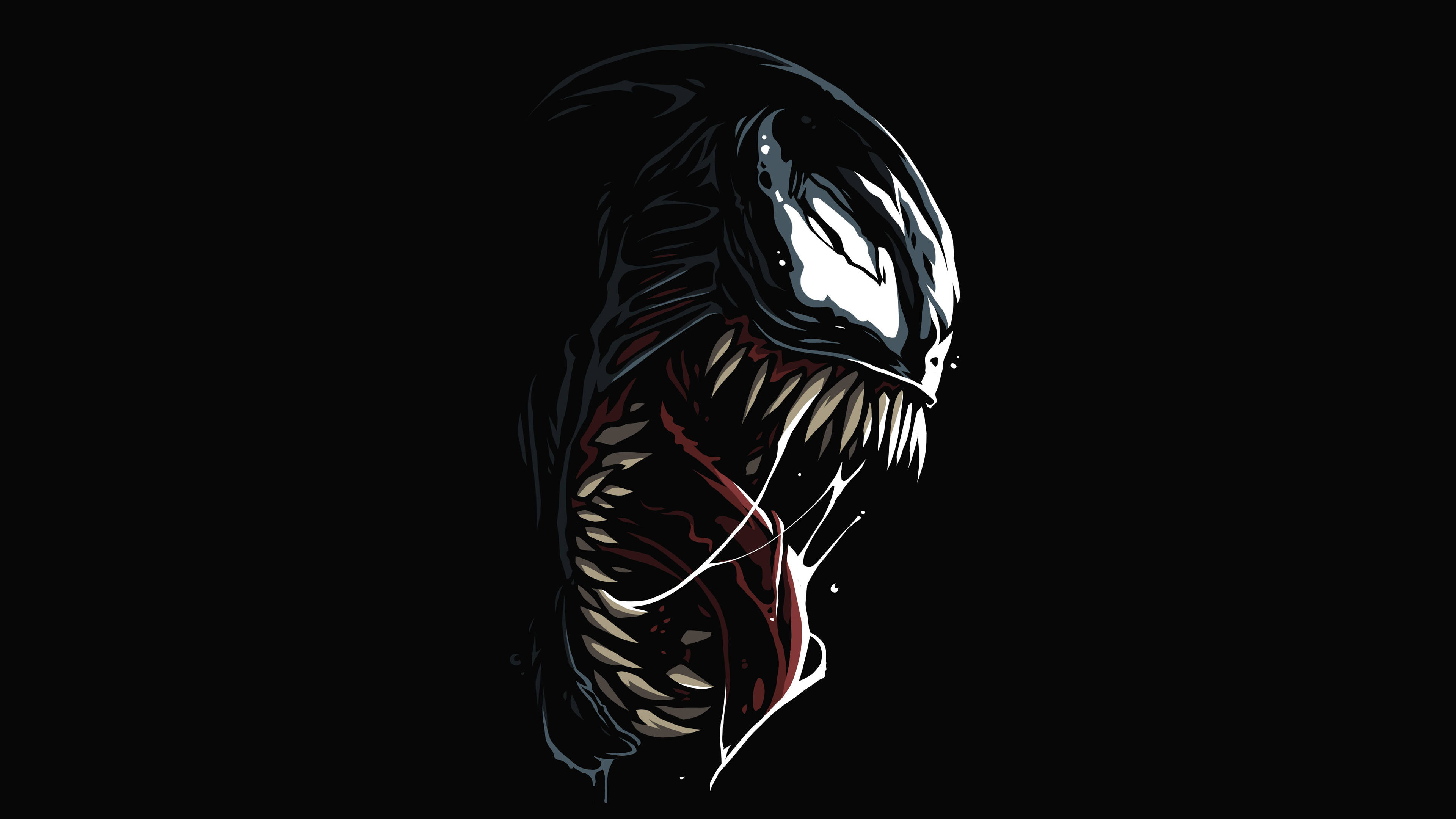 Madilim na 4K Ultra HD Graphic ng Venom Wallpaper
