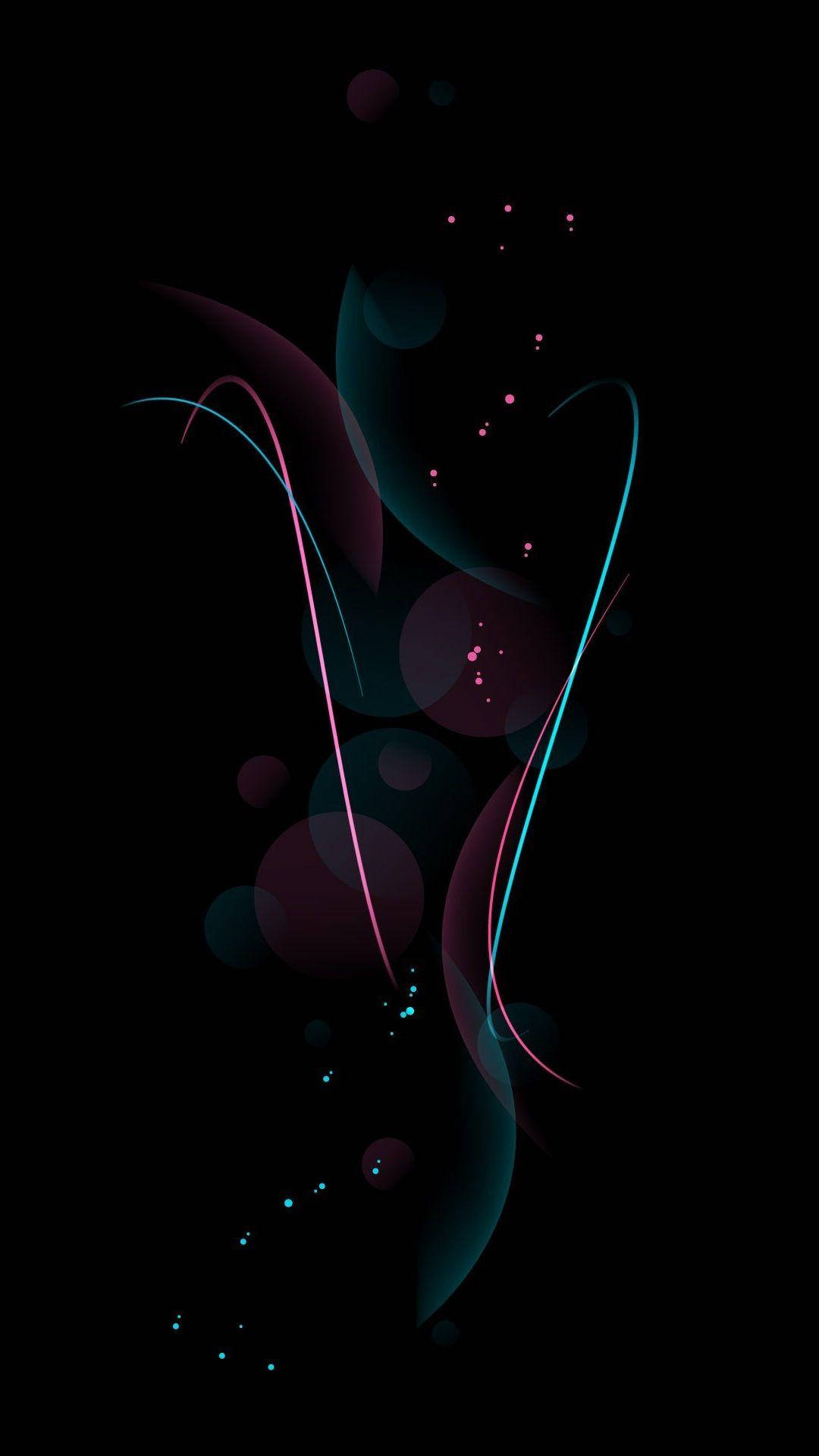 Madilim na Android Bokeh at Linya Wallpaper